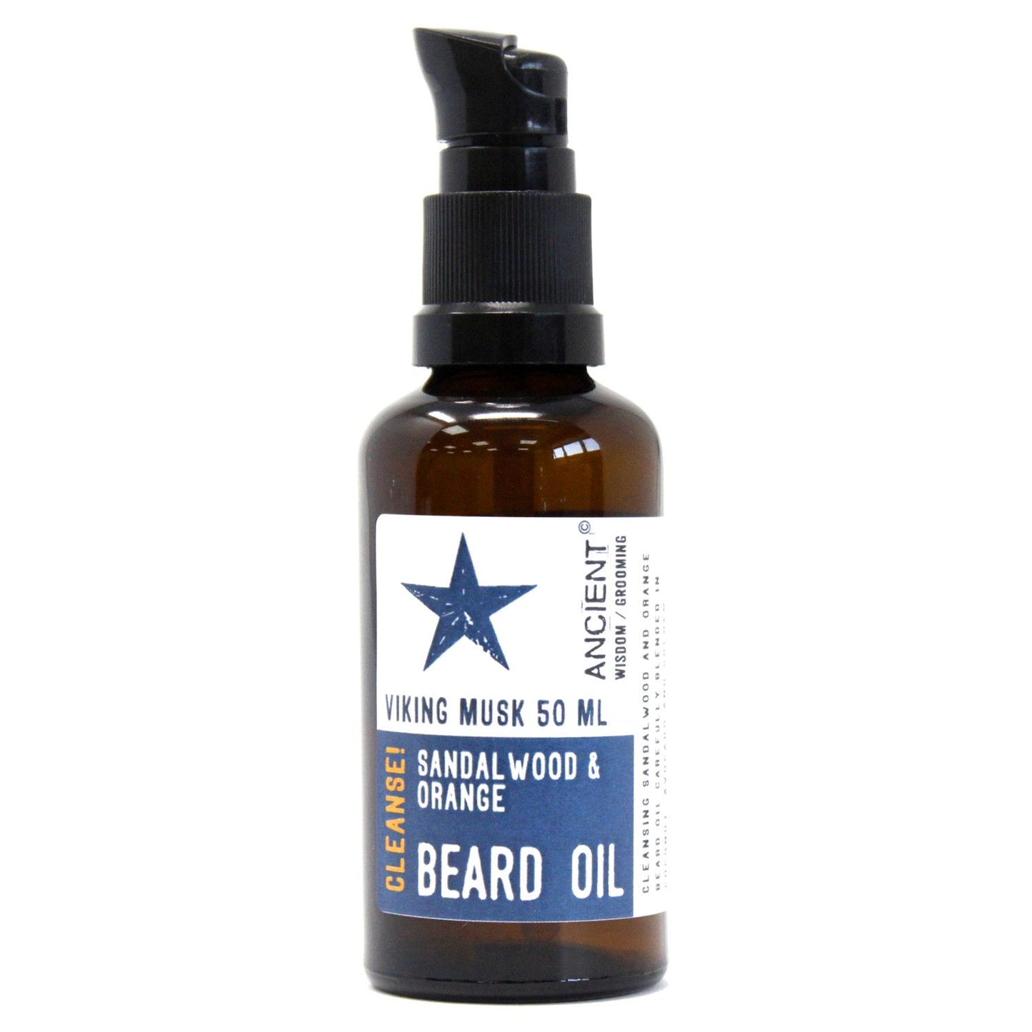 Viking Musk Beard Oil | Orange & Sandalwood | Coconut & Jojoba | 50ml | Amber & Calm