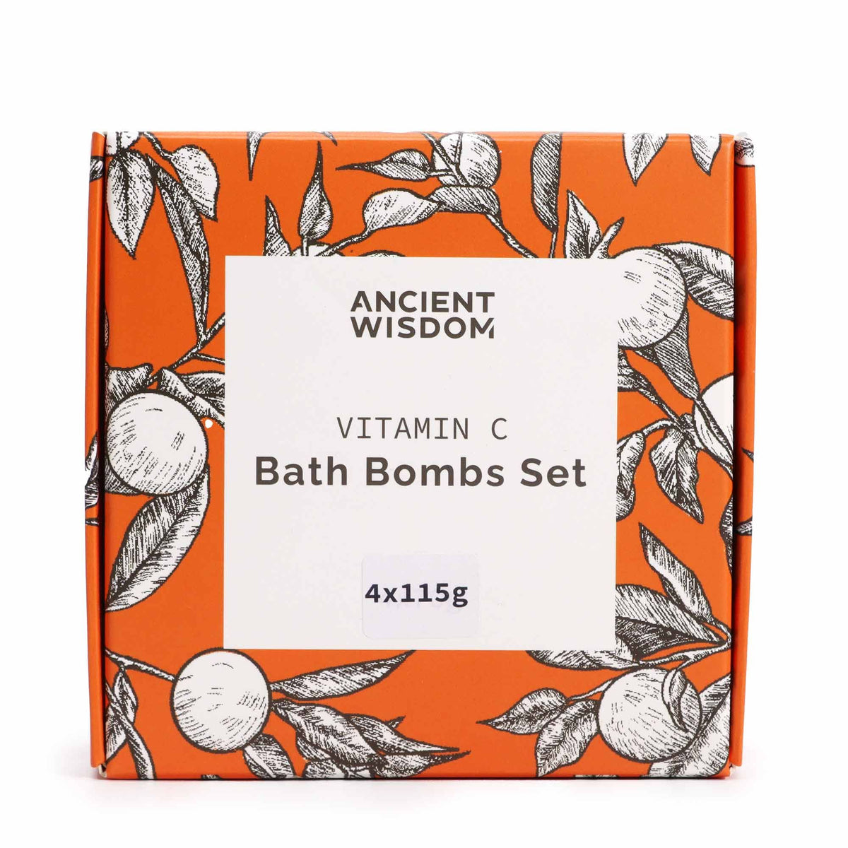 Vitamin C Bath Bomb Gift Set | Aromatherapy Quartet | 4 x 115g | Amber & Calm