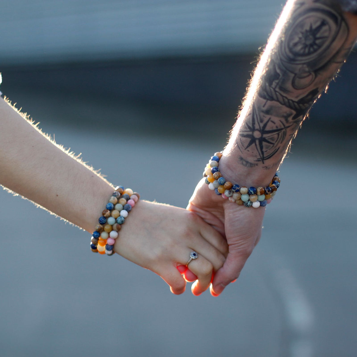 Gemstone Friendship Bracelets — Picasso Jasper & White Howlite | Peace | Set of 2