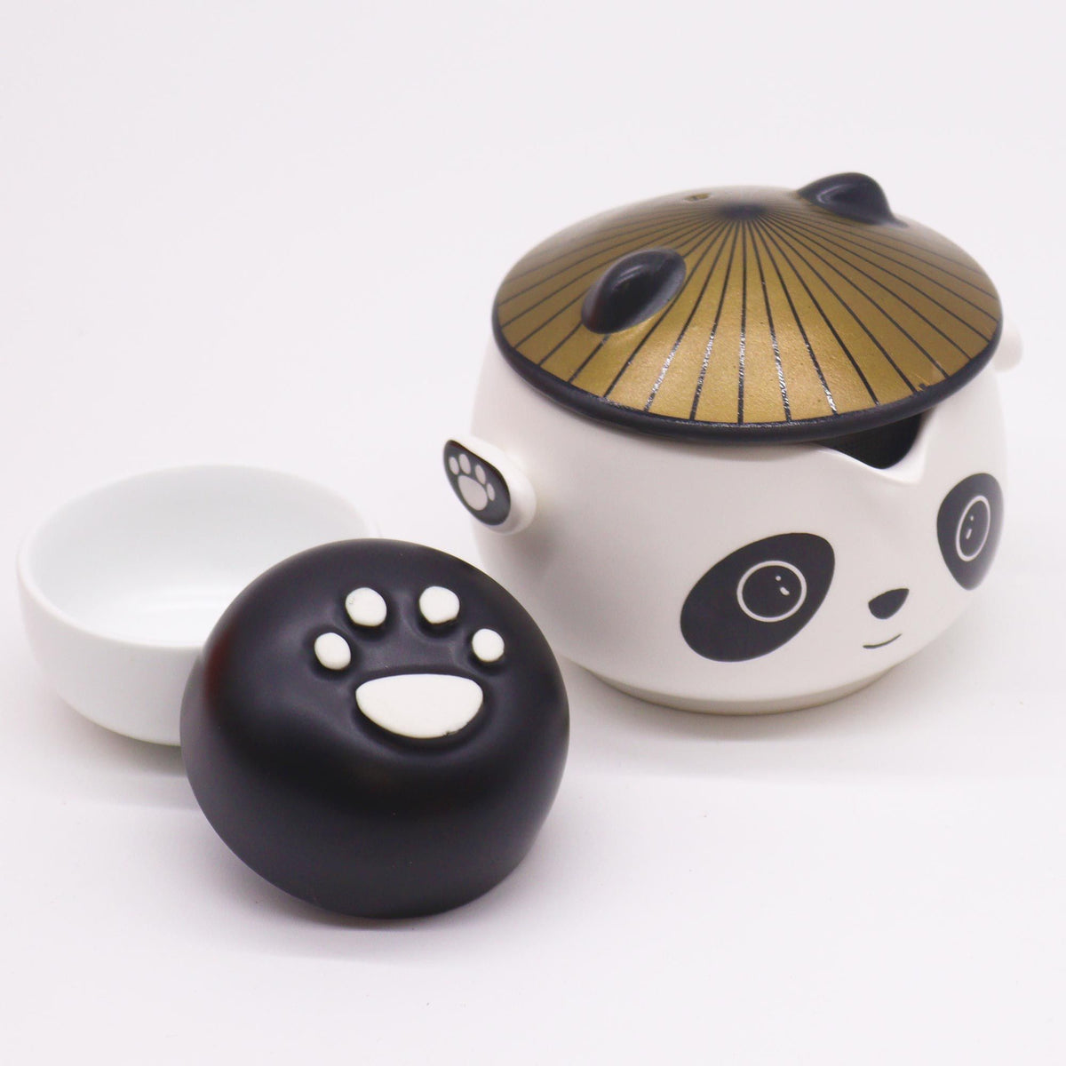 Panda Ceramic Tea Set — Teapot, Infuser & 2 Cups | Travel Case | Novelty Gift