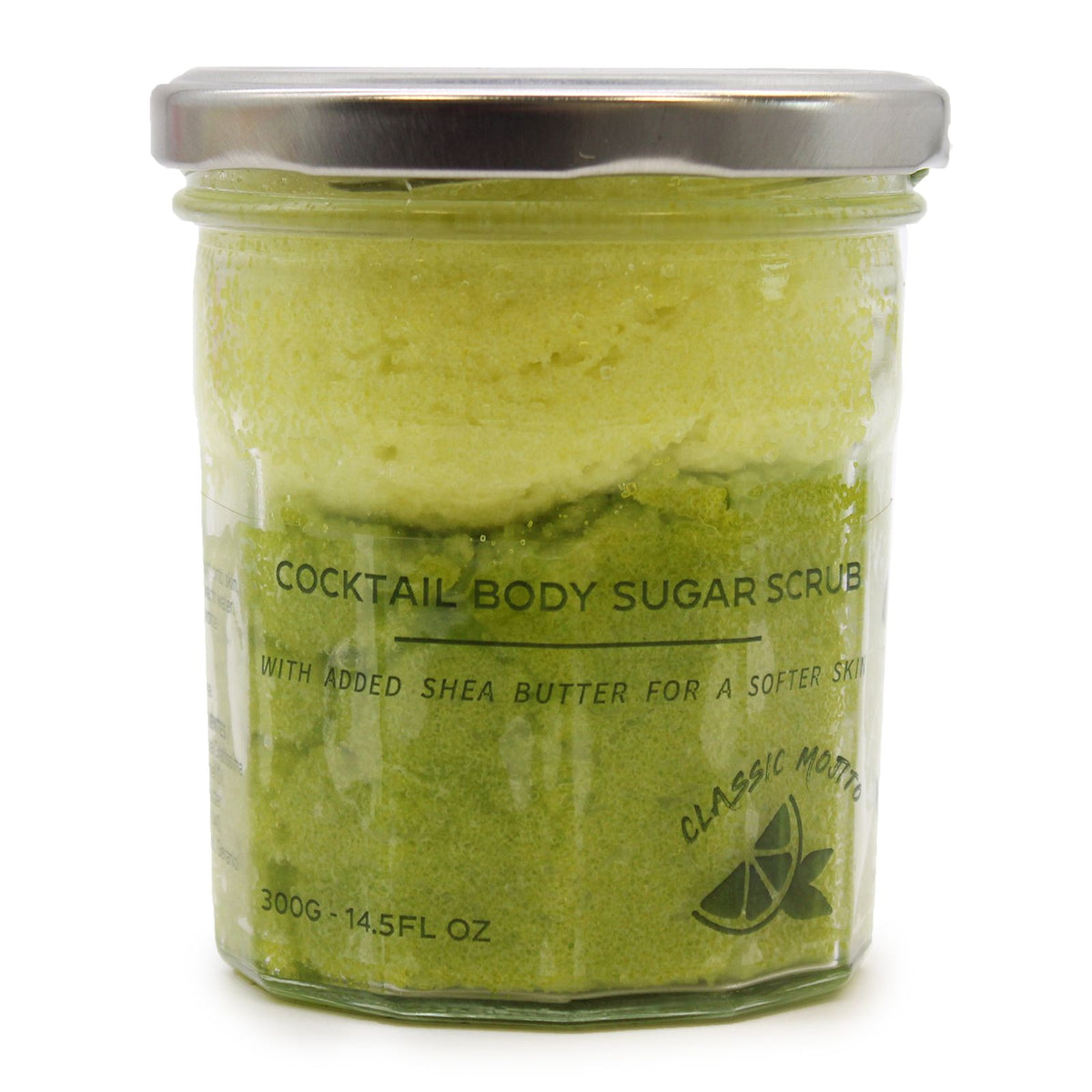 Classic Mojito Fragranced Sugar Body Scrub | 300g | Vegan Exfoliating Fresh Mint Skin Gift | Plastic Free