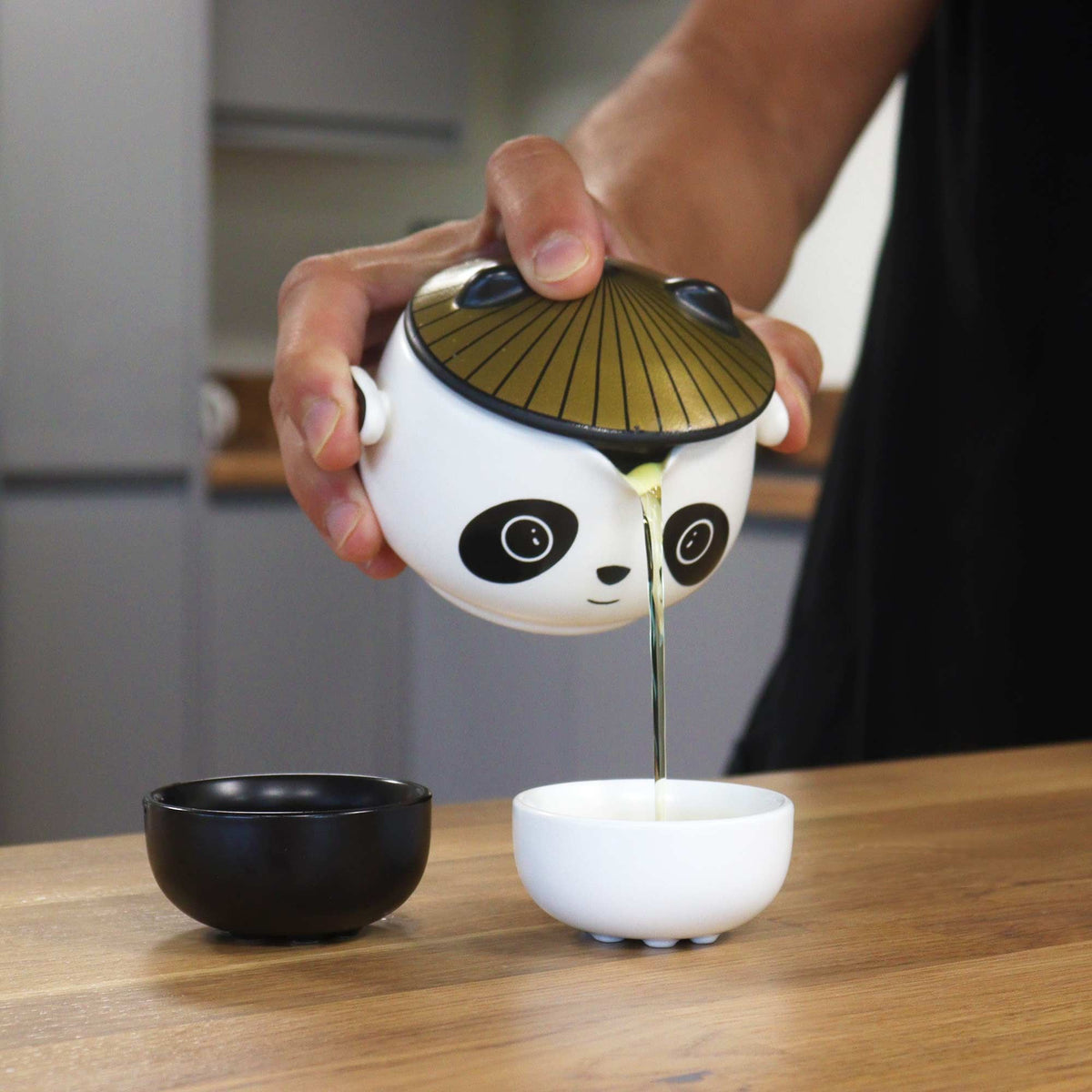 Panda Ceramic Tea Set — Teapot, Infuser & 2 Cups | Travel Case | Novelty Gift