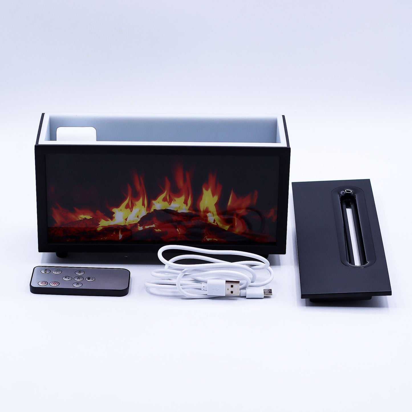Flame Effect Aroma Diffuser with Bird Sound | Colour Changing USB Humidifier Gift