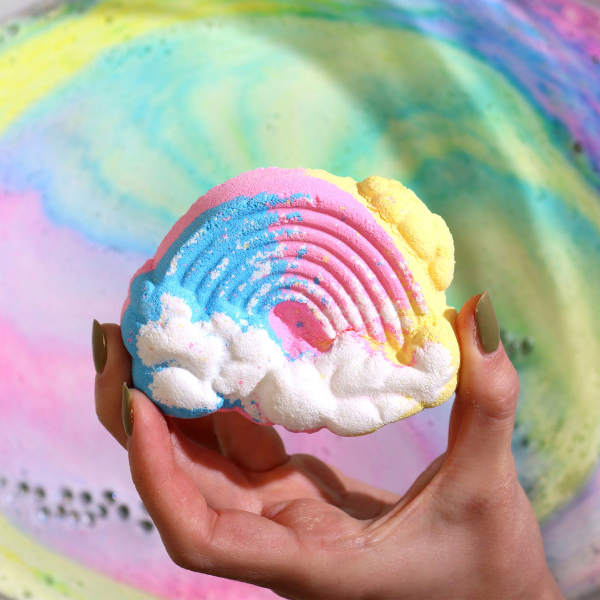 Cloud Bath Bomb | Mango | 95g | Fun Vegan Tropical Bath Gift | Handmade in UK | Stocking Filler