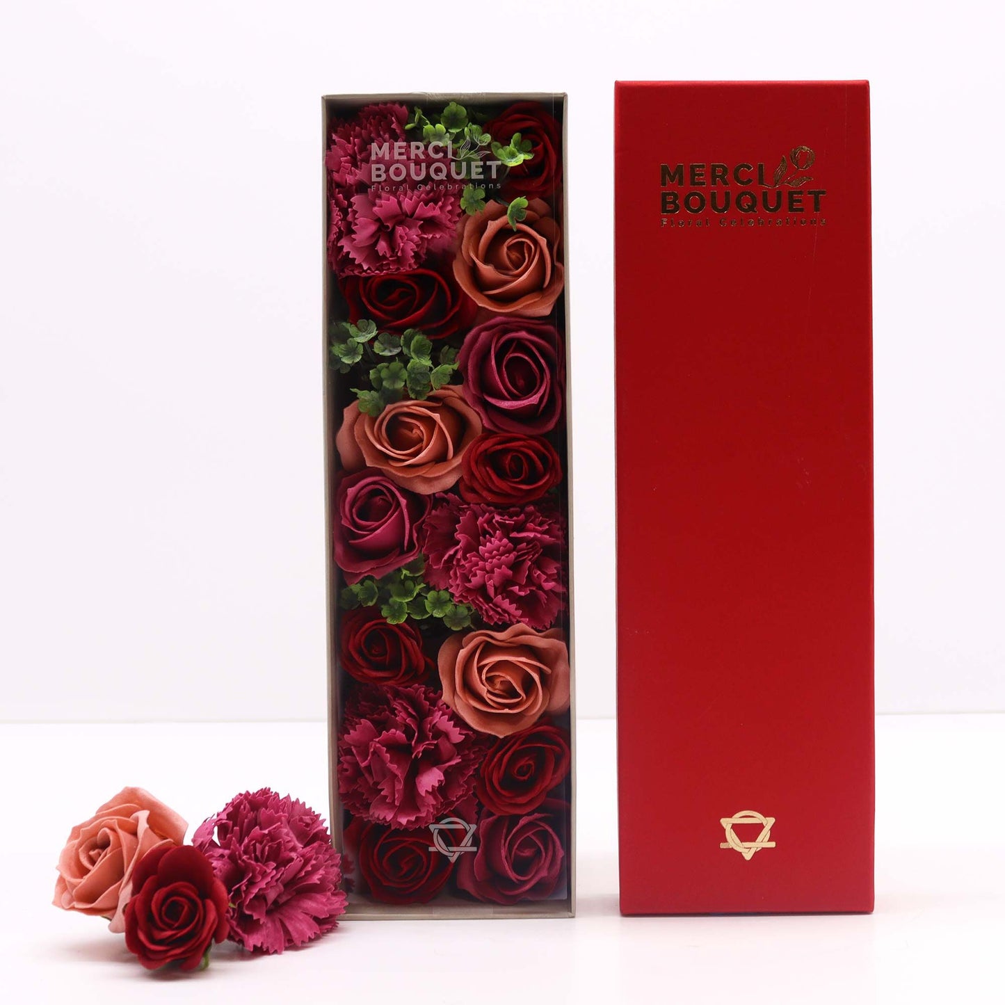 Vintage Roses Soap Flower Long Gift Box | Luxury Floral Gift | Amber & Calm
