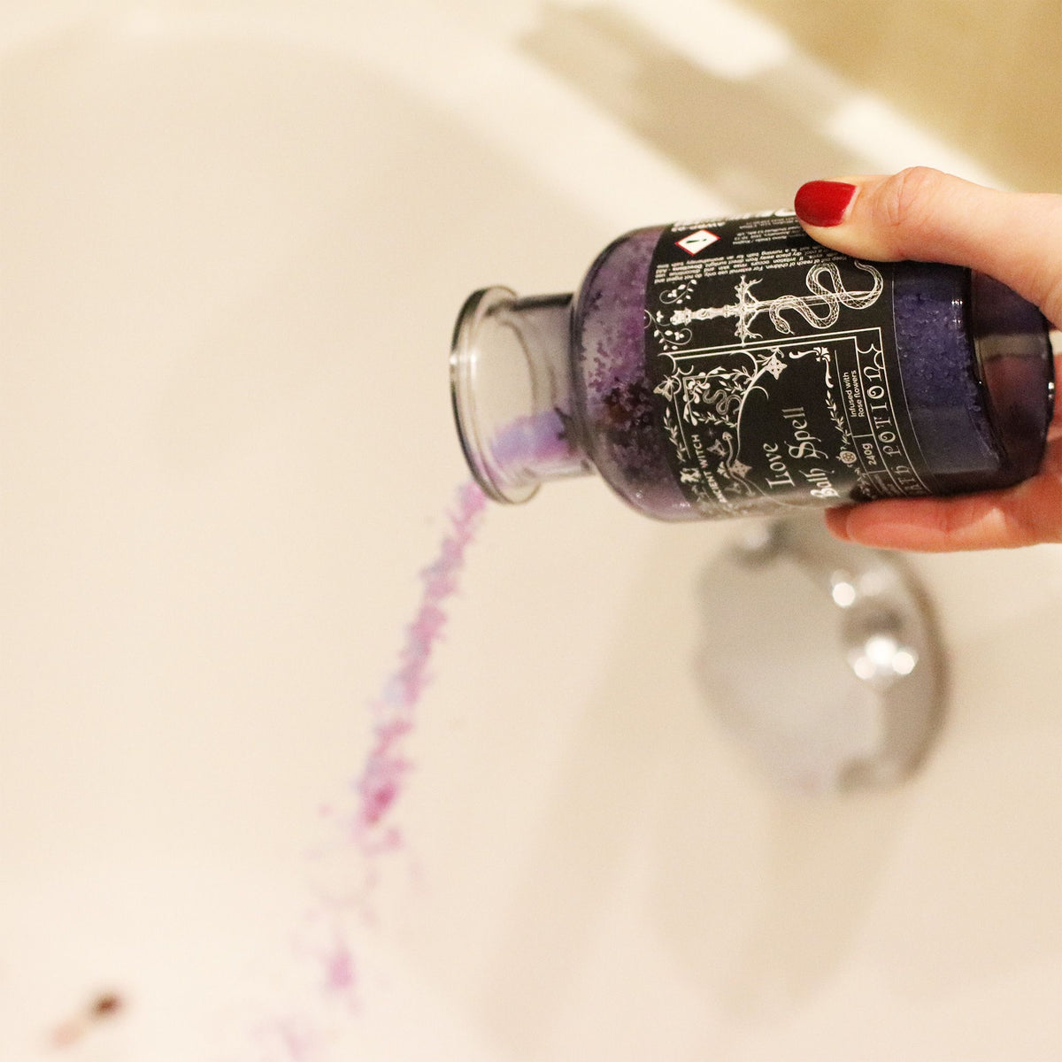 Witch Bath Spell Potion & Rose Quartz Crystal Amulet | Love | Witchy Self-Care Gift