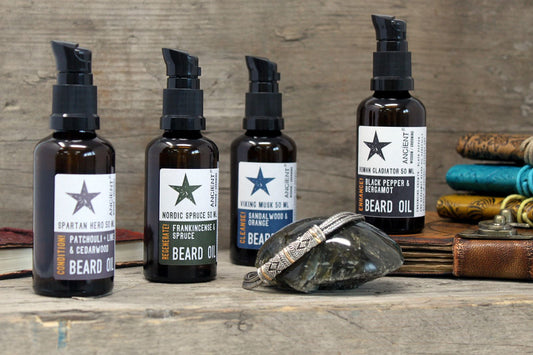 Spartan Hero Beard Oil | Patchouli, Lime & Cedarwood | Coconut & Jojoba | 50ml | Amber & Calm