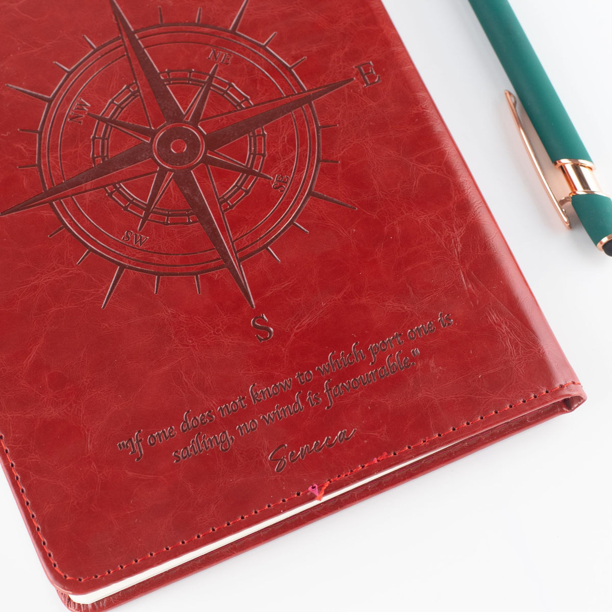 A5 Intention Notebook | LCD Wipe Screen & 80 Lined Pages | Red Leather Effect | Journaling Gift