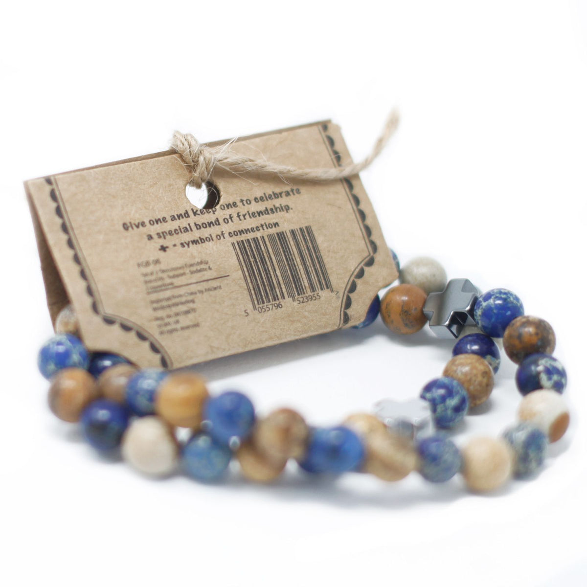 Gemstone Friendship Bracelets — Picasso Jasper & White Howlite | Peace | Set of 2