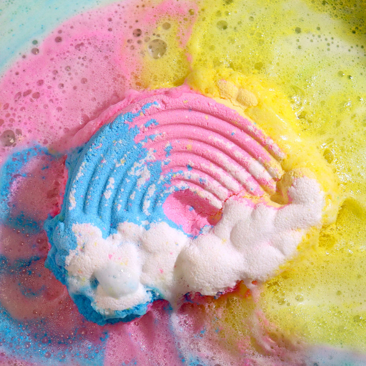 Cloud Bath Bomb | Mango | 95g | Fun Vegan Tropical Bath Gift | Handmade in UK | Stocking Filler
