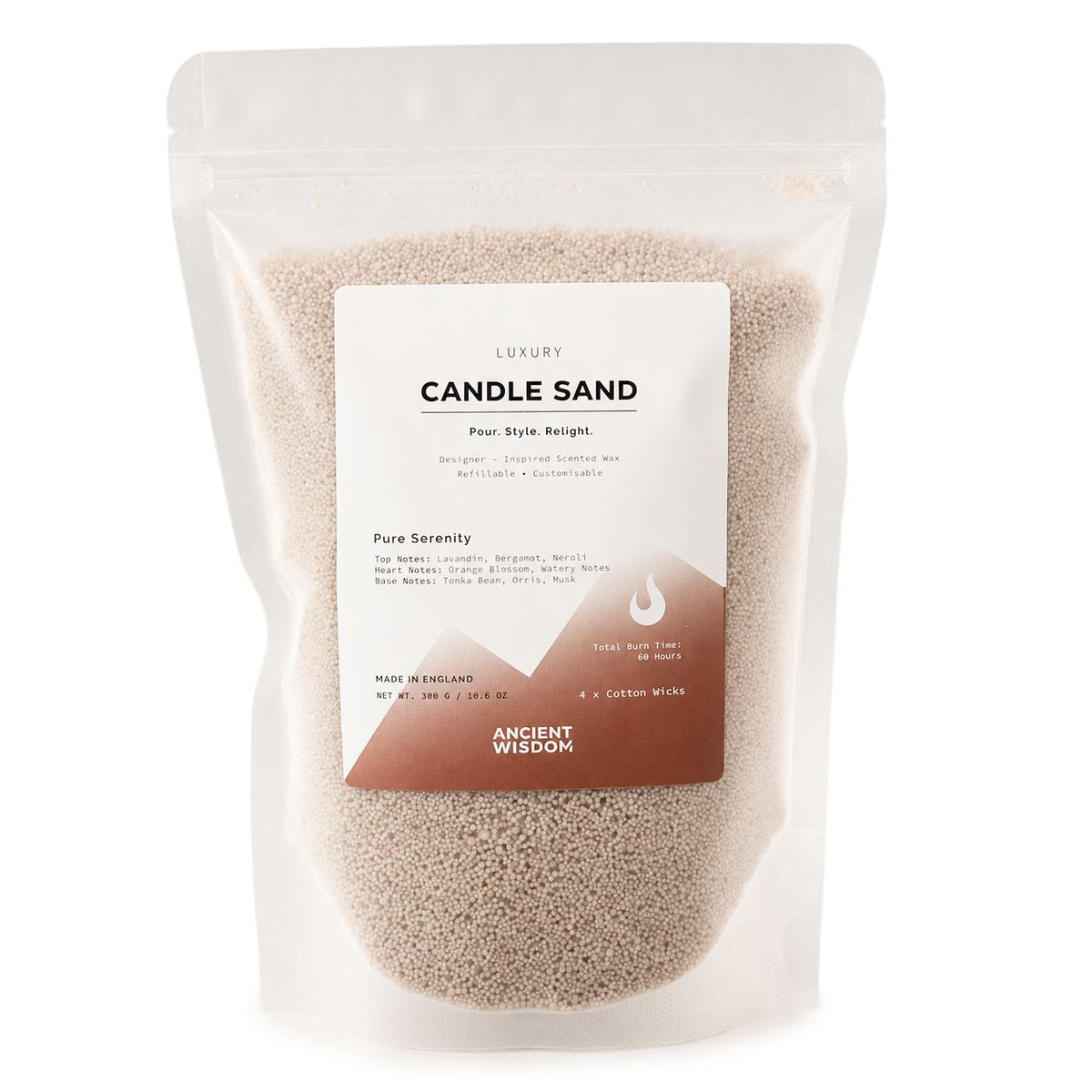 Pure Serenity Latte Beige Candle Sand | 300g | Charlotte Tilbury Calm Bliss Inspired | 60hr Burn | Made in England