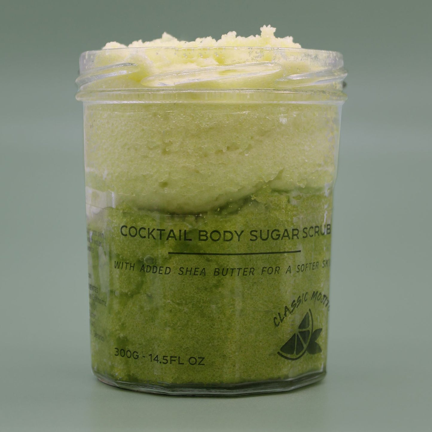 Classic Mojito Fragranced Sugar Body Scrub | 300g | Vegan Exfoliating Fresh Mint Skin Gift | Plastic Free
