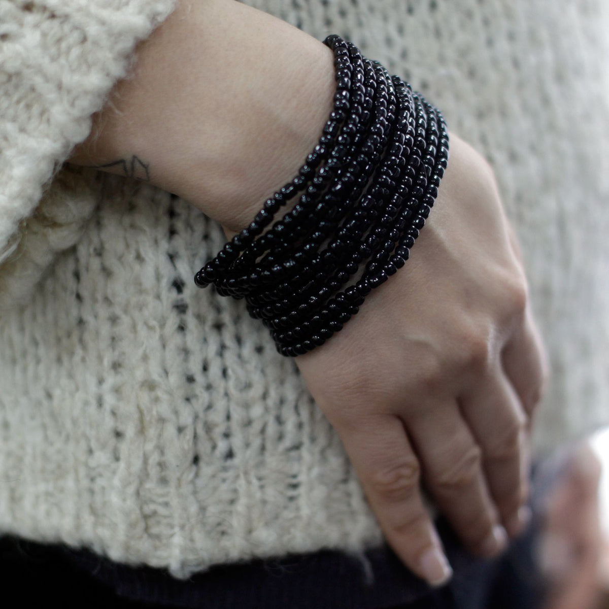 Multi-Bead Bangle with Wooden Clasp — Assorted Colours | Unisex