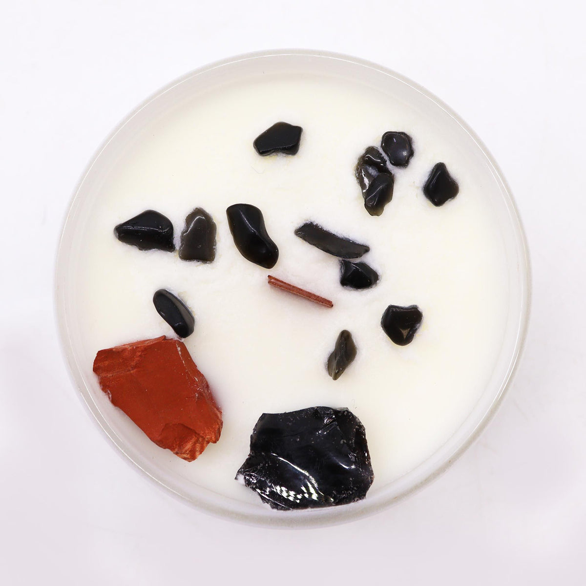 Root Chakra Crystal Candle | Black Oud | Red Jasper & Black Agate | Grounding Wellness Gift