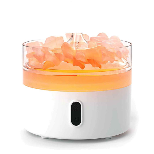 Himalayan Salt Aroma Diffuser | USB-C Night Light & Flame Effect | Wellness Gift