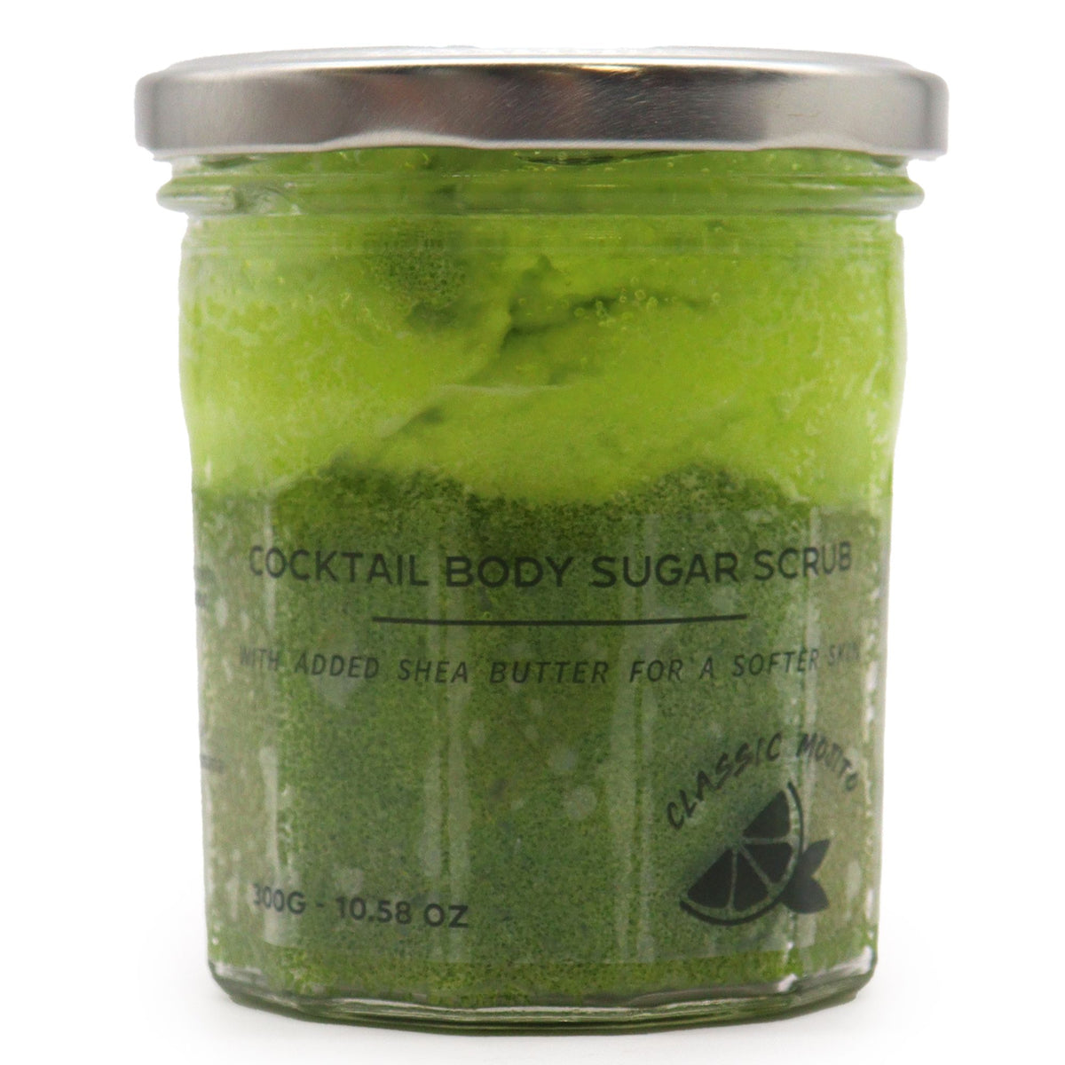Classic Mojito Fragranced Sugar Body Scrub | 300g | Vegan Exfoliating Fresh Mint Skin Gift | Plastic Free