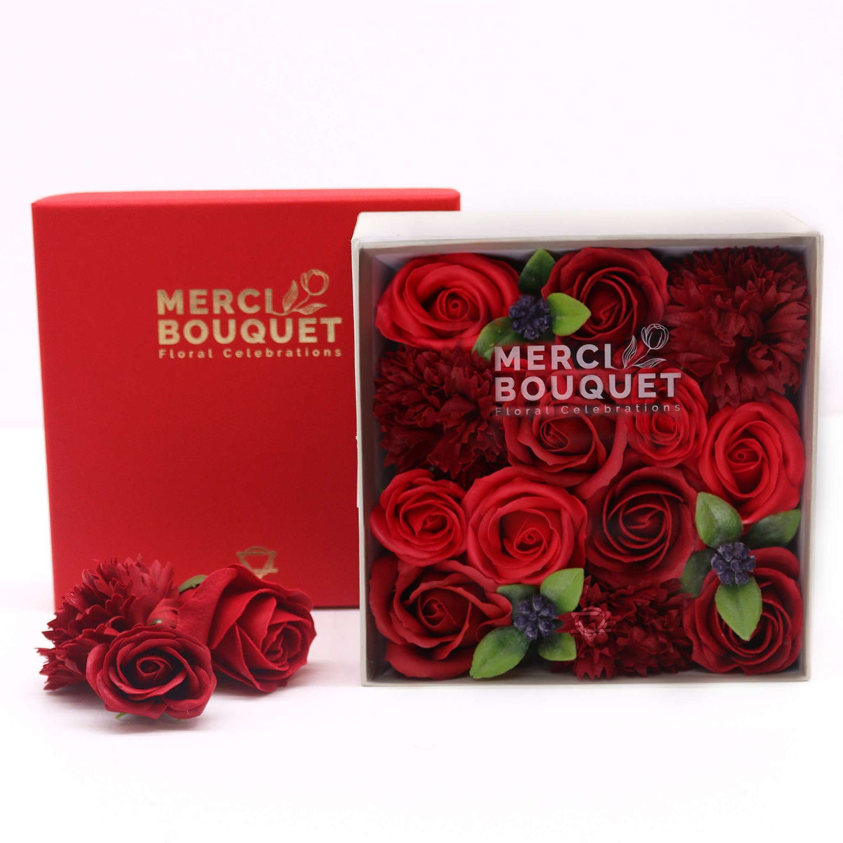 Classic Red Roses Square Gift Box | Luxury Romantic Gift | Valentine's & Anniversary