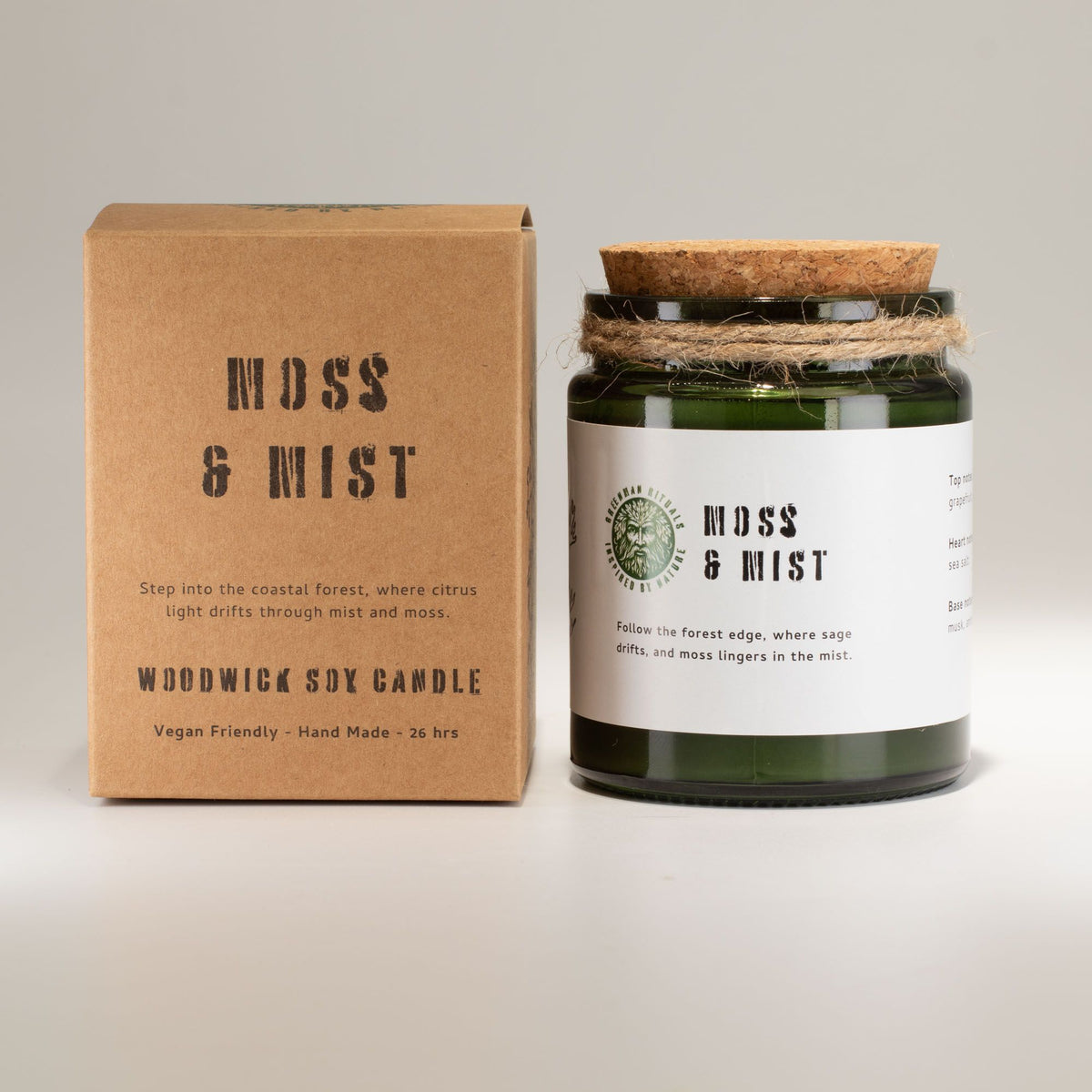 Moss & Mist Woodwick Soy Candle | Sage & Mintwood Natural Home Fragrance Gift