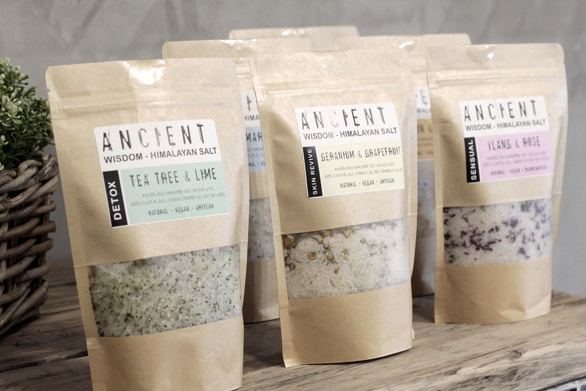 Detox Himalayan Bath Salt Blend 500g | Tea Tree, Lime & Evening Primrose | Aromatherapy Bath Gift