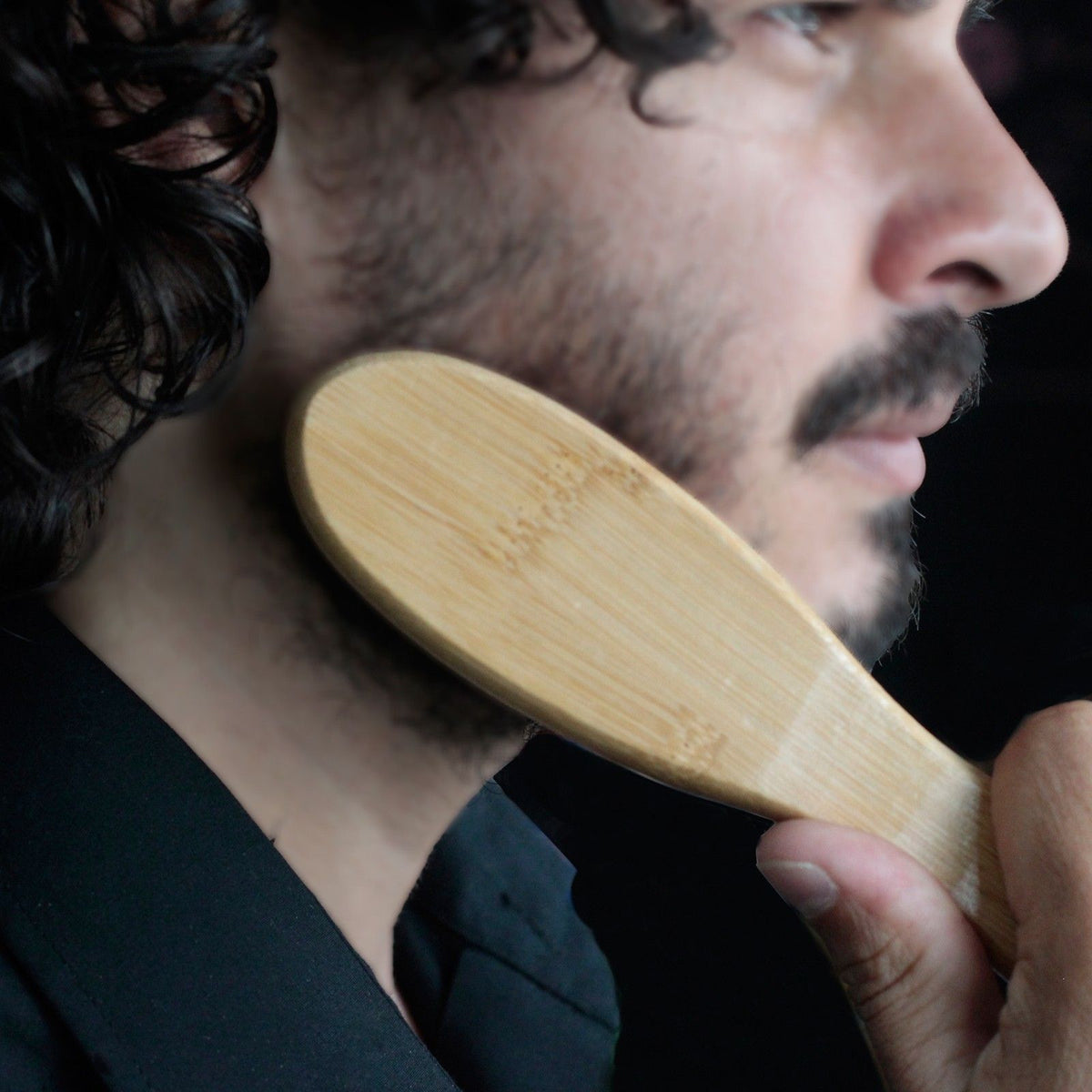 Natural Boar Hair Beard Brush | Bamboo & Pearwood | Grooming Gift for Him | Amber & Calm
