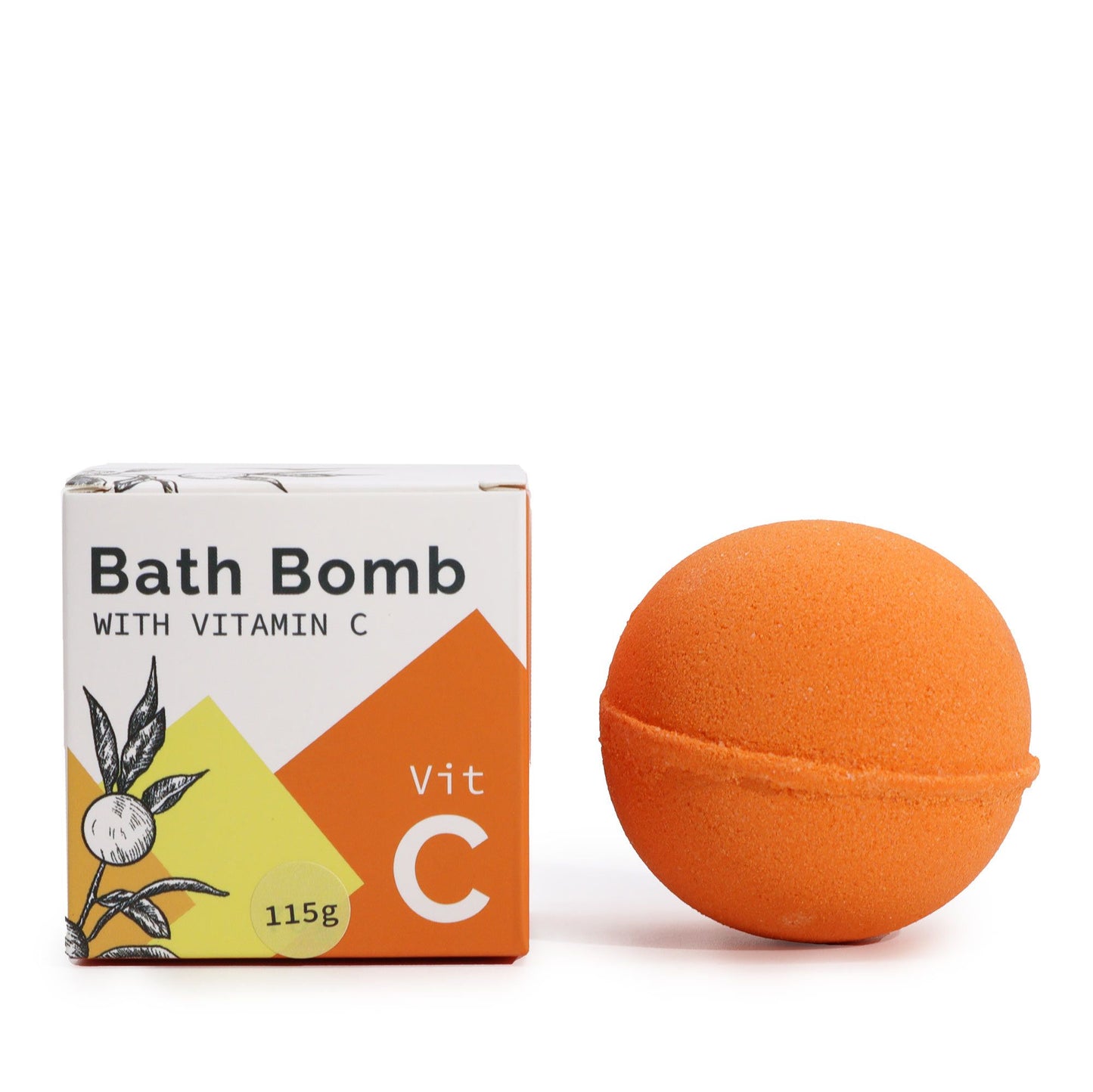 Vitamin C Bath Bomb with Essential Oils | Brightening & Uplifting | 115g | Amber & Calm