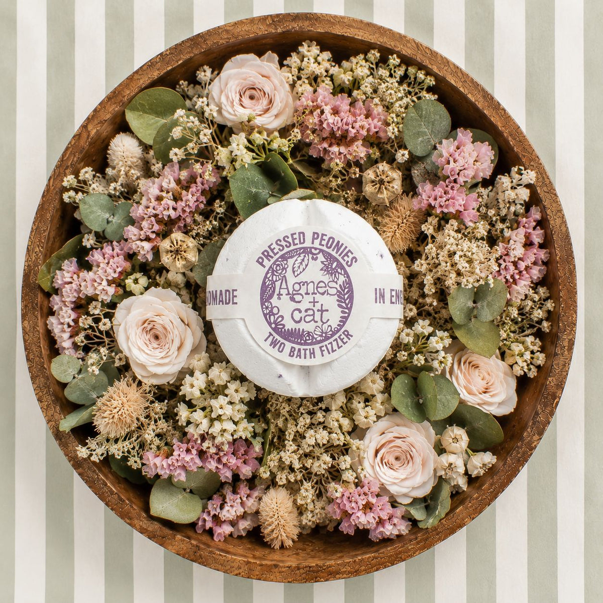 Agnes & Cat Secret Garden Bath Fizzer Gift Set | 3 Large Fizzers | Luxury Vegan Floral Bath Gift