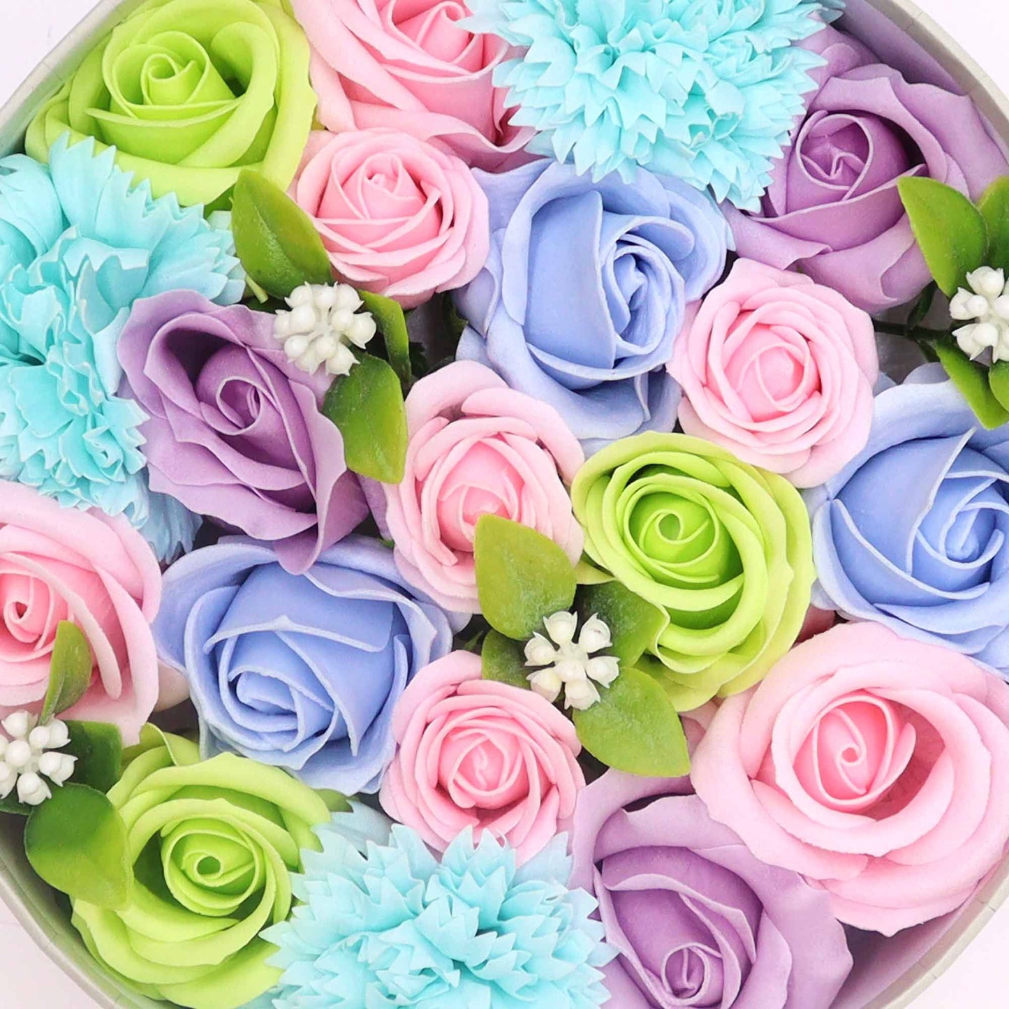 Baby Blessings Blue Soap Flower Round Gift Box | Baby Shower Gift | Amber & Calm