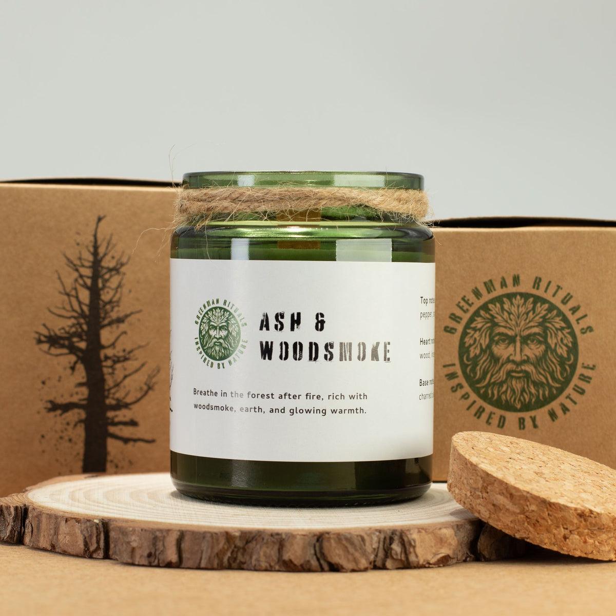 Ash & Woodsmoke Woodwick Soy Candle | Sage & Mintwood Cosy Home Fragrance Gift