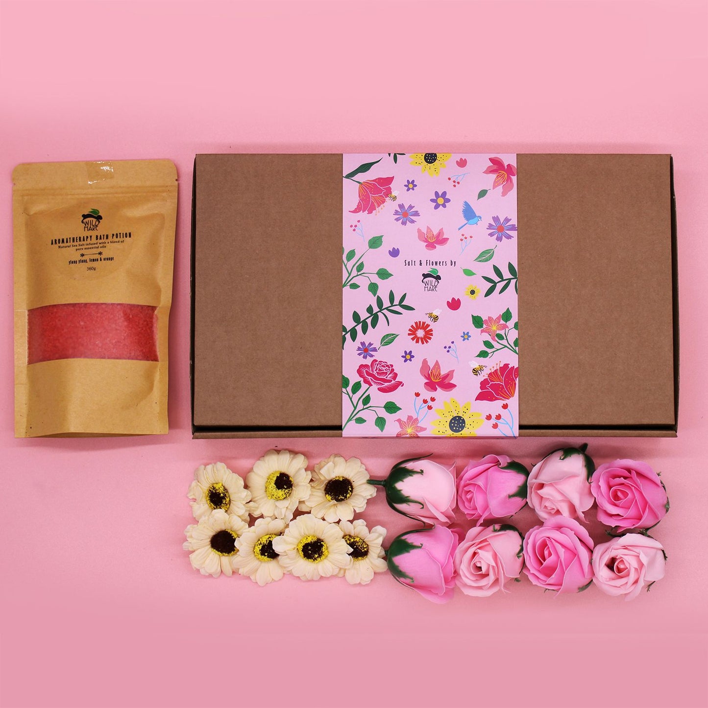 Passion Salt Soak Gift Set | Ylang Ylang, Lemon & Orange | Luxury Romantic Bath Gift