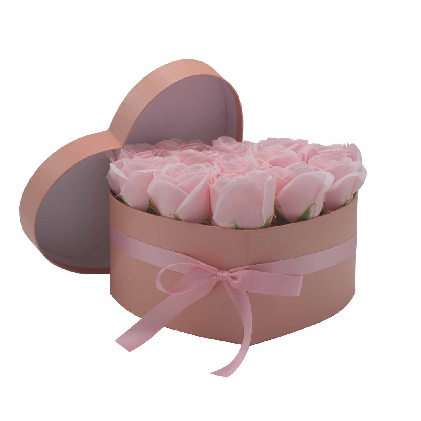 Pink Rose Soap Flower Bouquet | 13 Roses Heart | Luxury Romantic Bath Gift | Valentine's Mother's Day