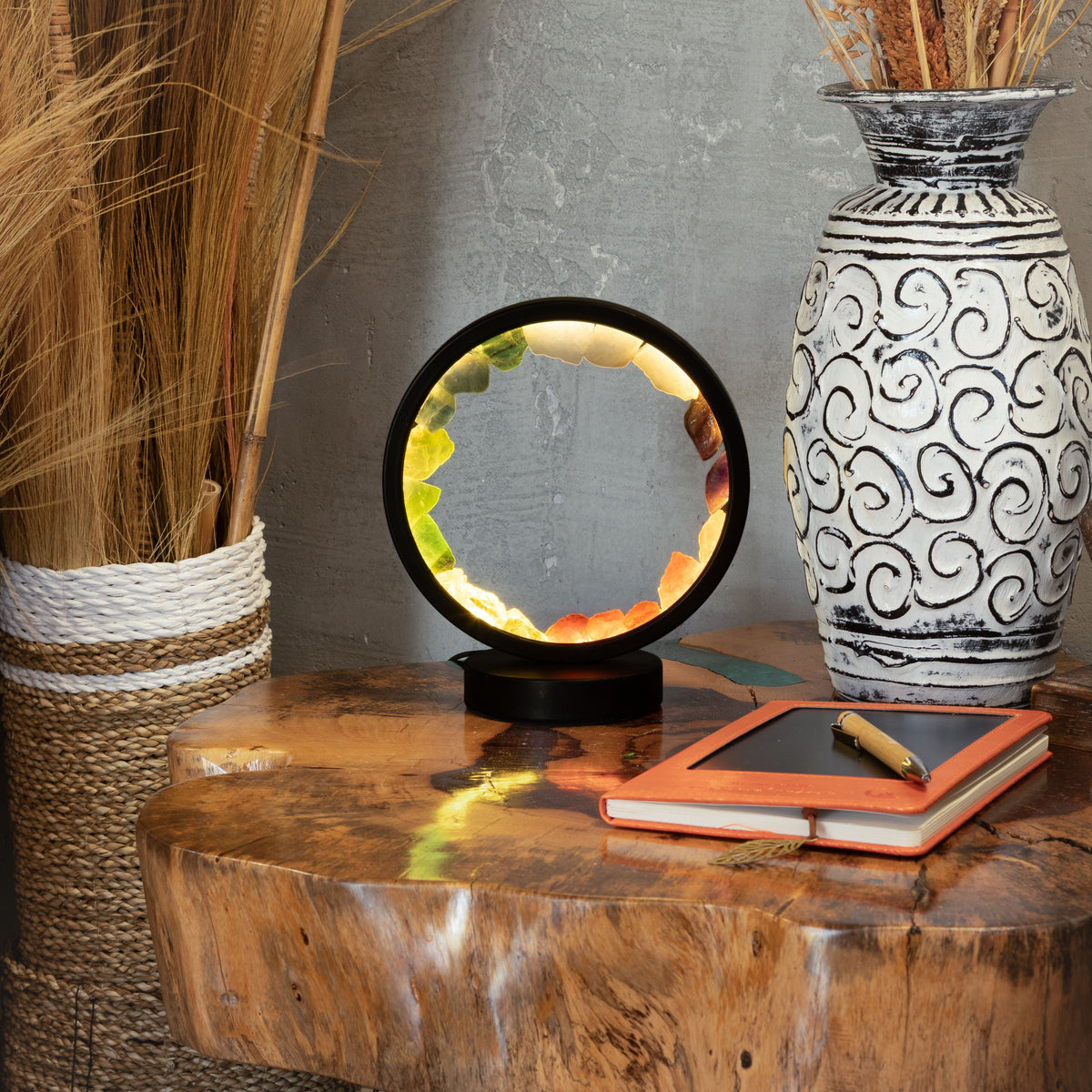 7 Chakra Gemstone Halo Lamp | 7 Natural Crystals | USB | Zen Spirit | Yoga & Meditation Gift