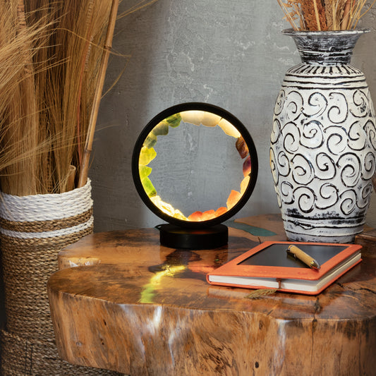 7 Chakra Gemstone Halo Lamp | 7 Natural Crystals | USB | Zen Spirit | Yoga & Meditation Gift