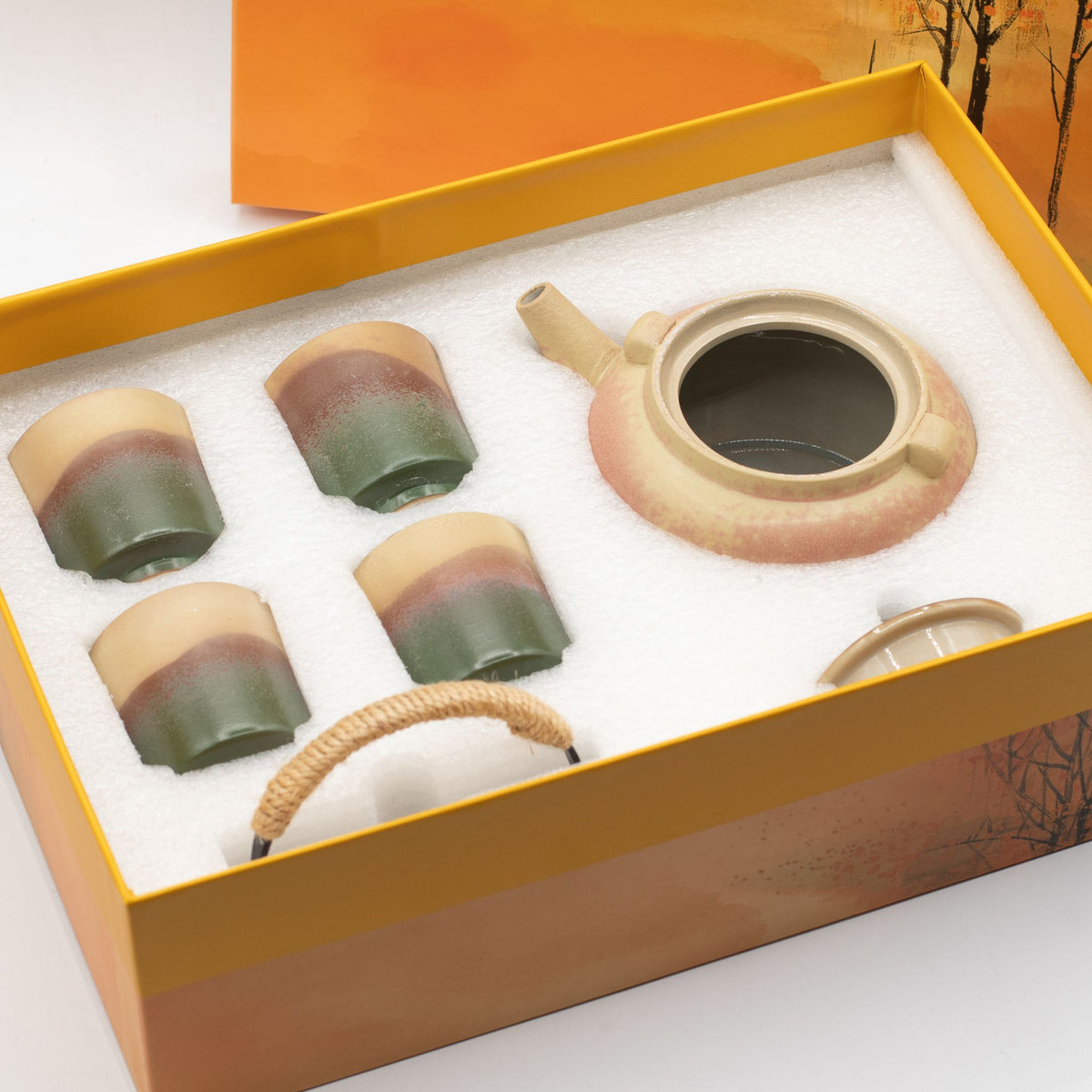 Japanese Kyusu Style Tea Set & Four Cups | Green Tea Set | Mindful Gift | Birthday Gift for Tea Lovers
