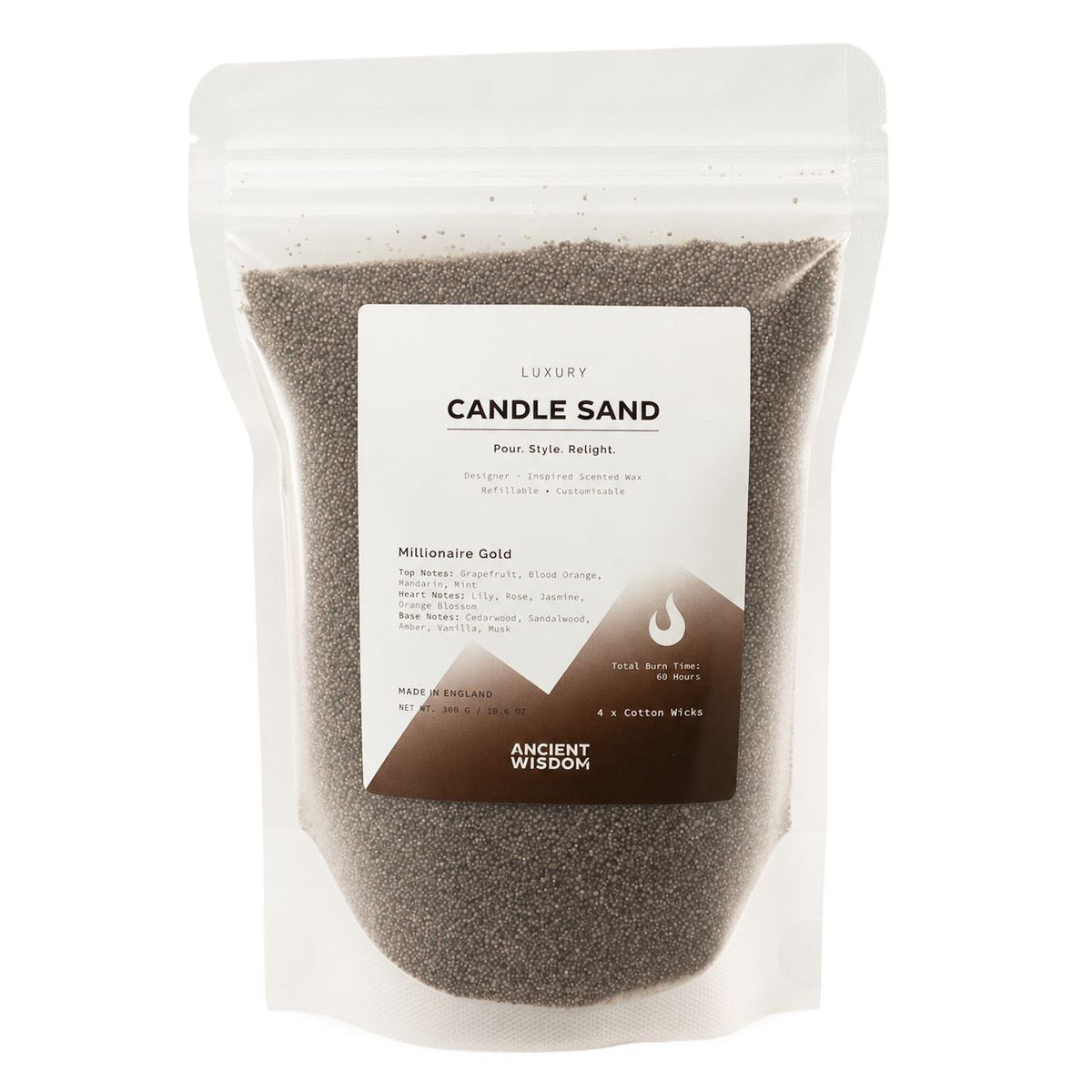 Millionaire Gold Chocolate Brown Candle Sand | 300g | Paco Rabanne 1 Million Inspired | 60hr Burn | Made in England