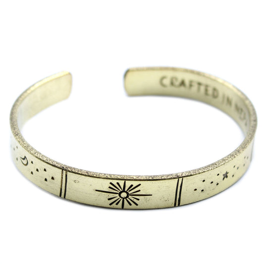 Brass Inspiration Bracelet — Galaxy Design | Handmade in Nepal