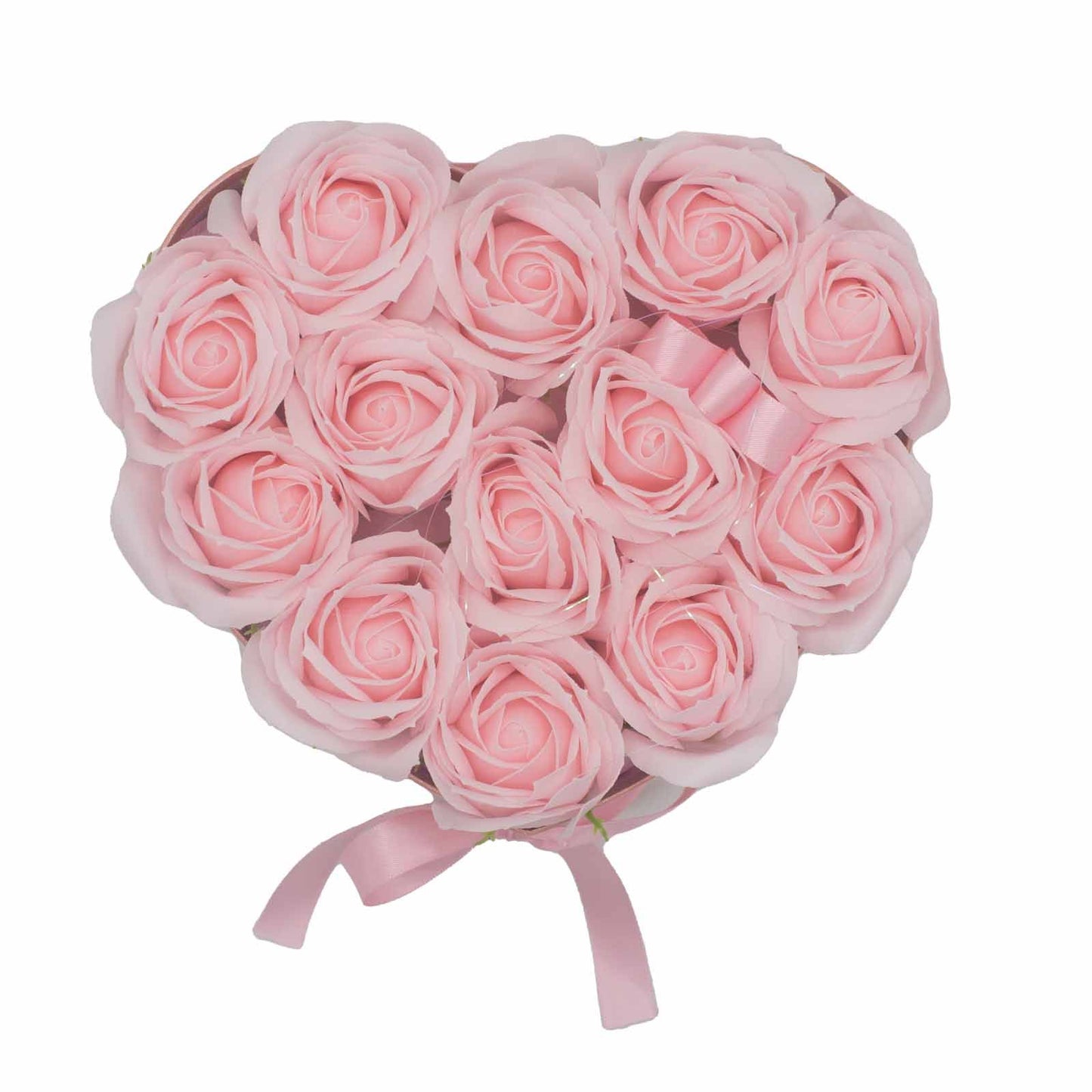 Pink Rose Soap Flower Bouquet | 13 Roses Heart | Luxury Romantic Bath Gift | Valentine's Mother's Day