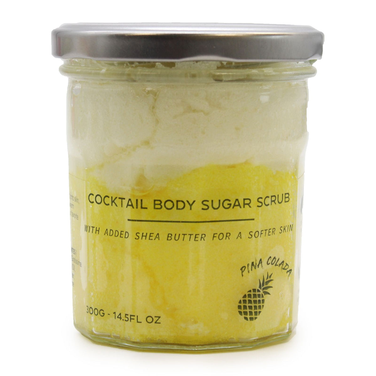 Piña Colada Fragranced Sugar Body Scrub | 300g | Vegan Exfoliating Tropical Skin Gift | Plastic Free
