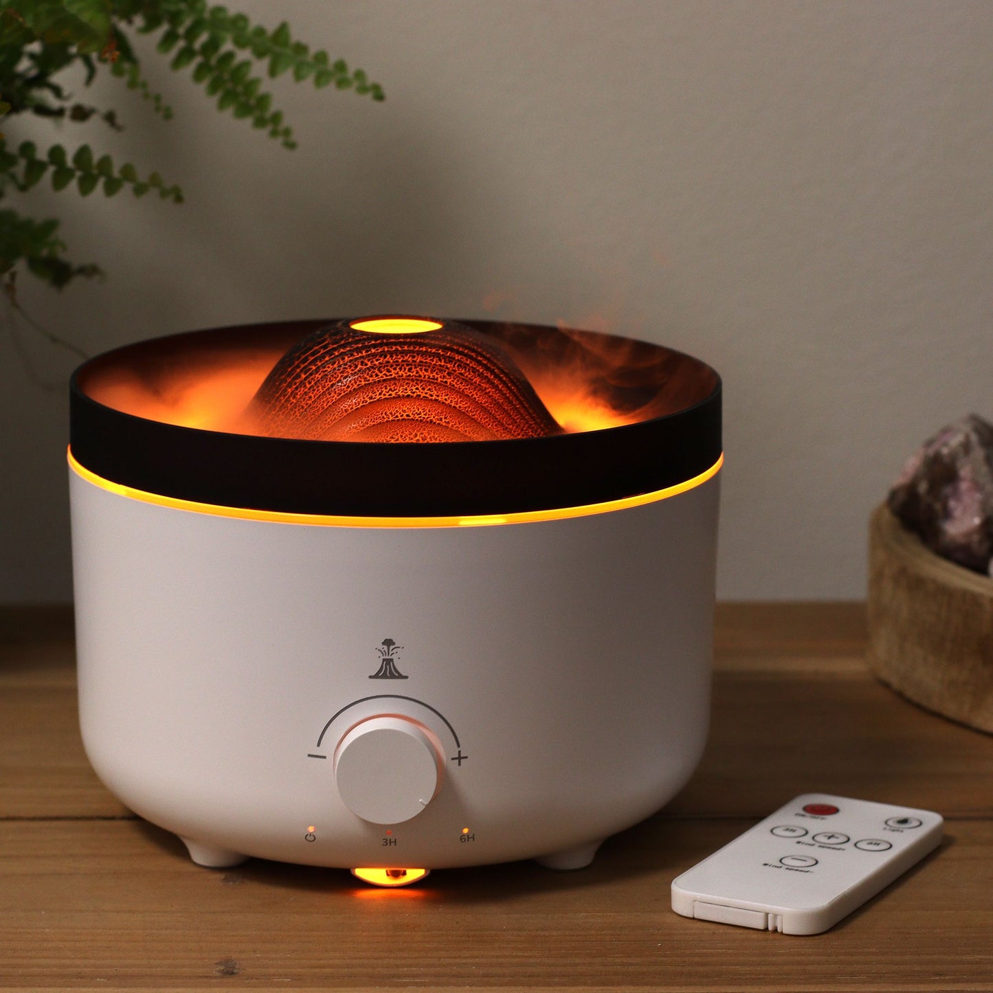 Large Volcano Effect Aroma Diffuser 560ml | Colour Changing LED Humidifier Gift