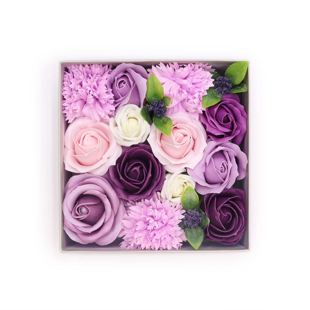 Lavender Rose & Carnation Square Gift Box | Floral Luxury Gift | Birthday & Mother's Day