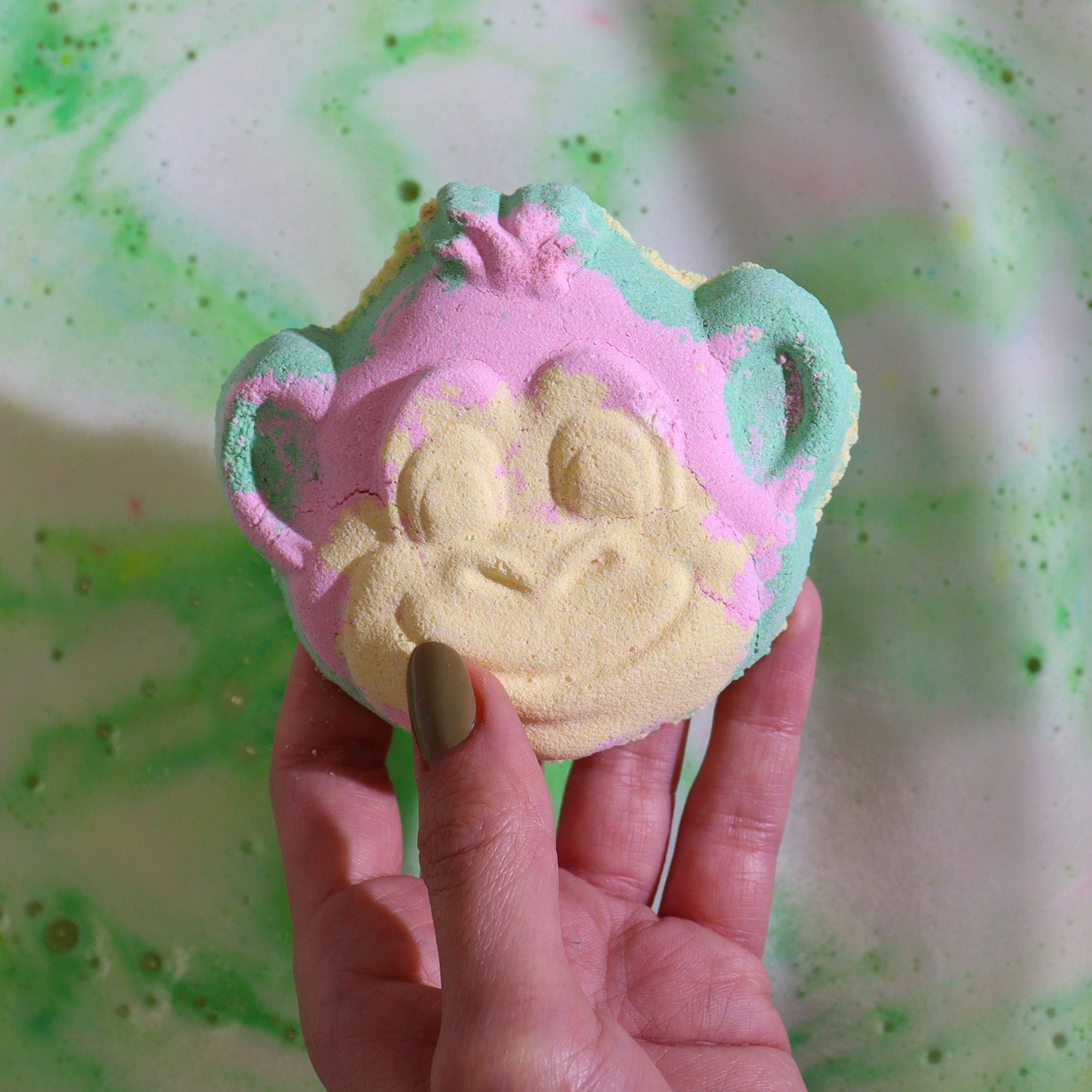 Monkey Bath Bomb | Guava & Strawberry | 90g | Fun Vegan Kids Bath Gift | Handmade in UK | Stocking Filler