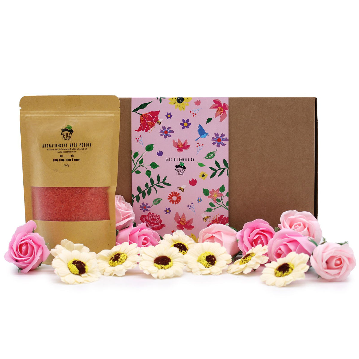 Passion Salt Soak Gift Set | Ylang Ylang, Lemon & Orange | Luxury Romantic Bath Gift
