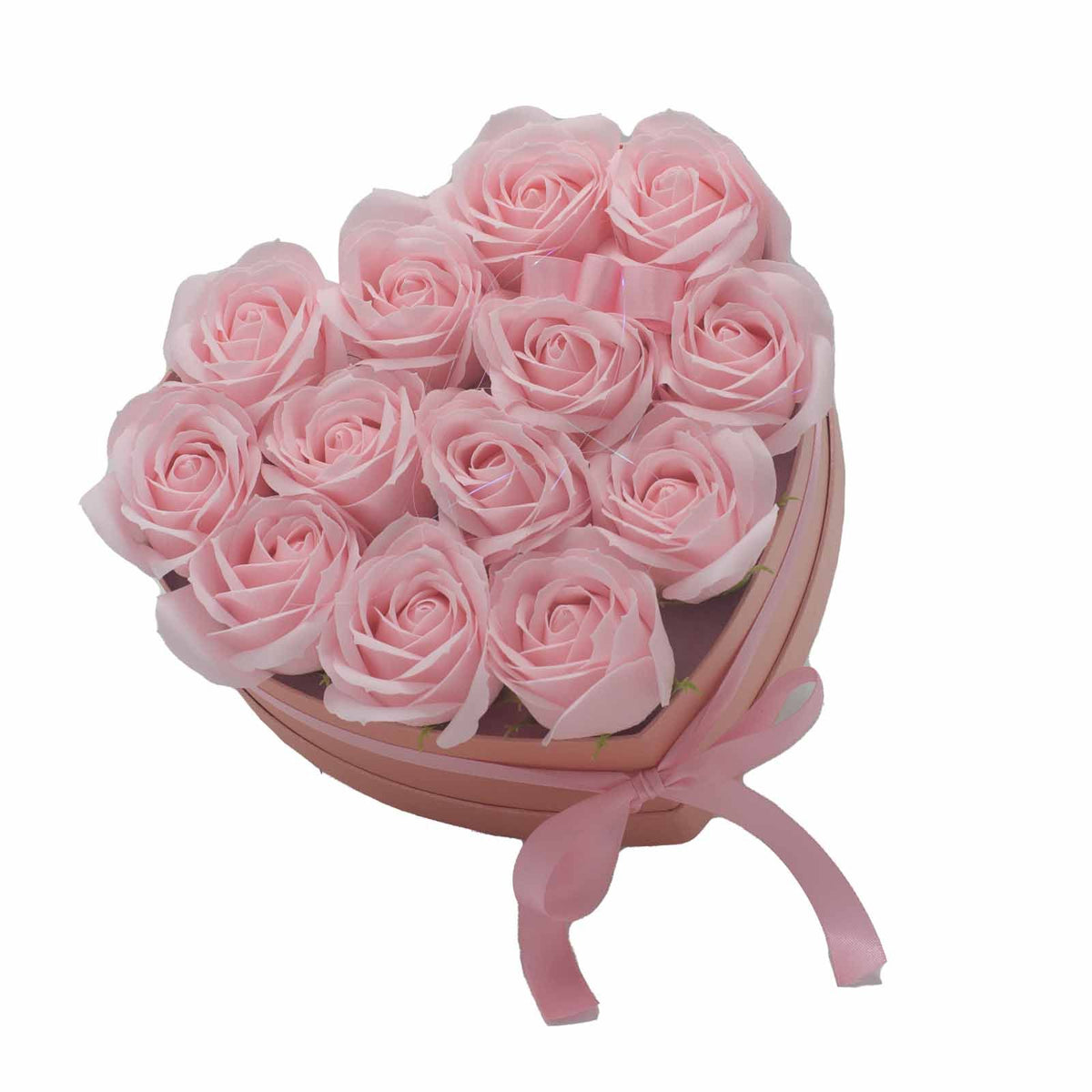 Pink Rose Soap Flower Bouquet | 13 Roses Heart | Luxury Romantic Bath Gift | Valentine's Mother's Day