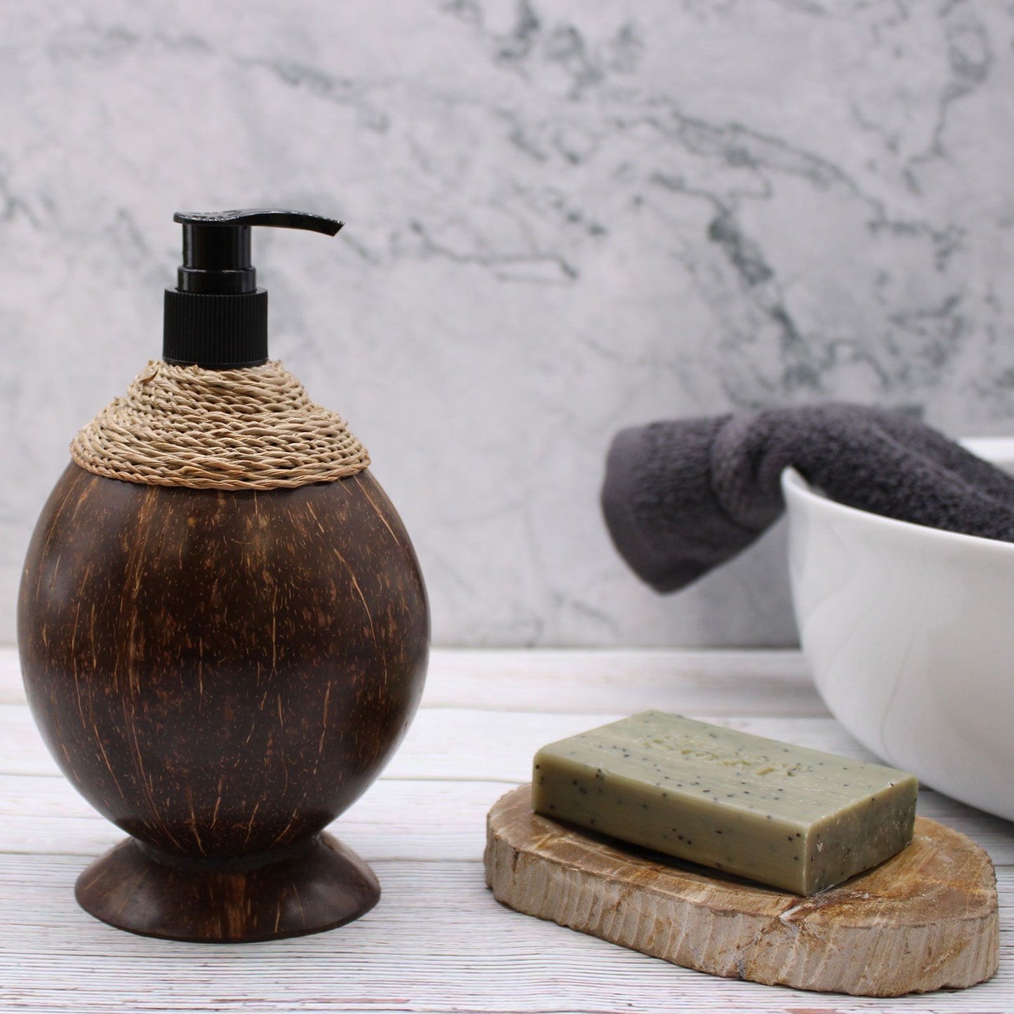 Natural Teak Wood Soap Dispenser 150ml | Eco Luxury Bathroom Accessory | Sustainable Home Gift