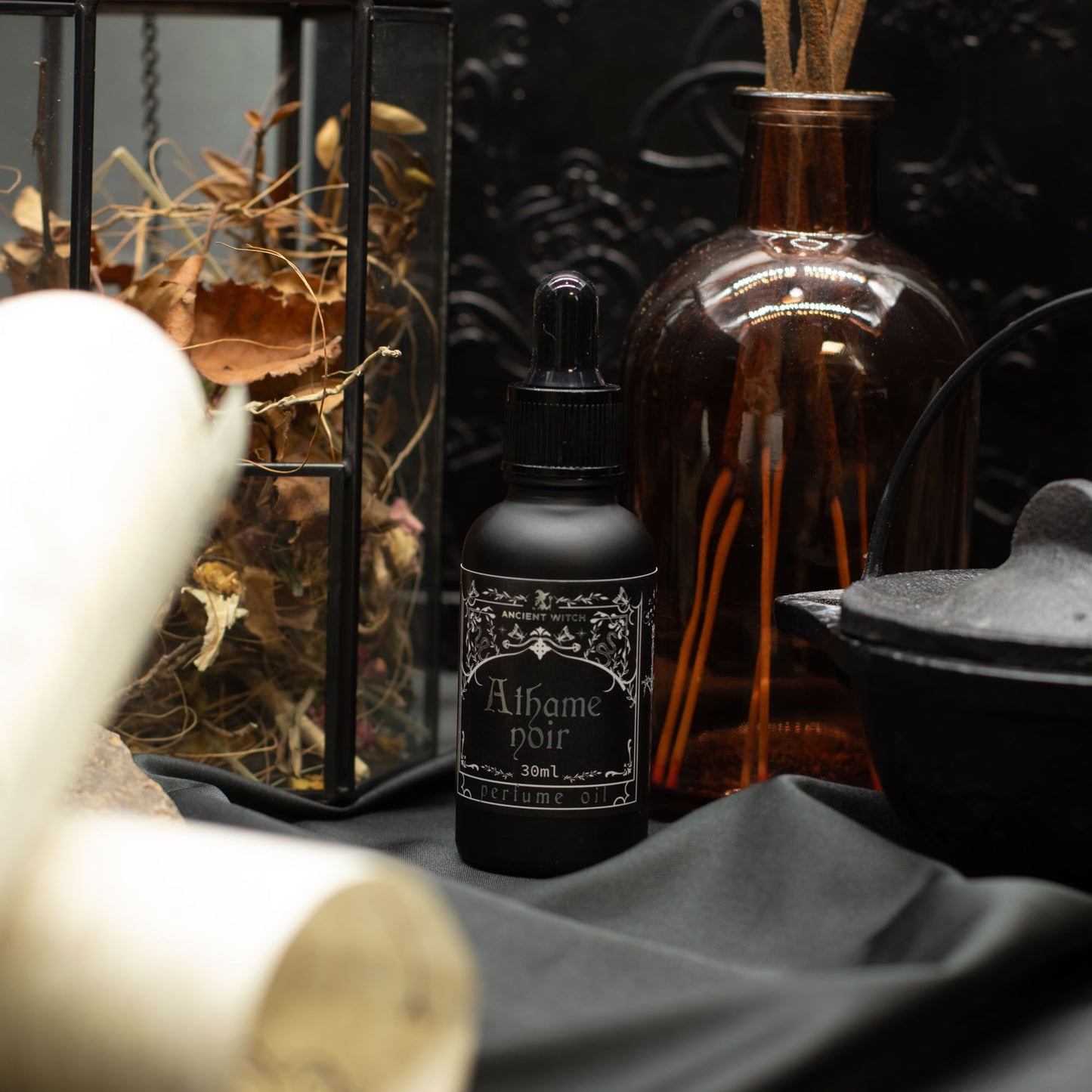 Ancient Witch Athame Noir Perfume Oil | Cool Aromatic Dark Fragrance | Amber & Calm