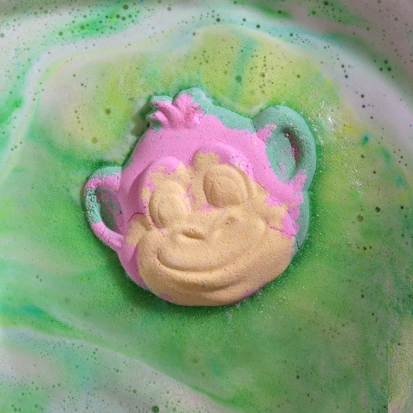 Monkey Bath Bomb | Guava & Strawberry | 90g | Fun Vegan Kids Bath Gift | Handmade in UK | Stocking Filler