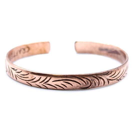 Copper Tibetan Slim Tribal Swirls Bracelet