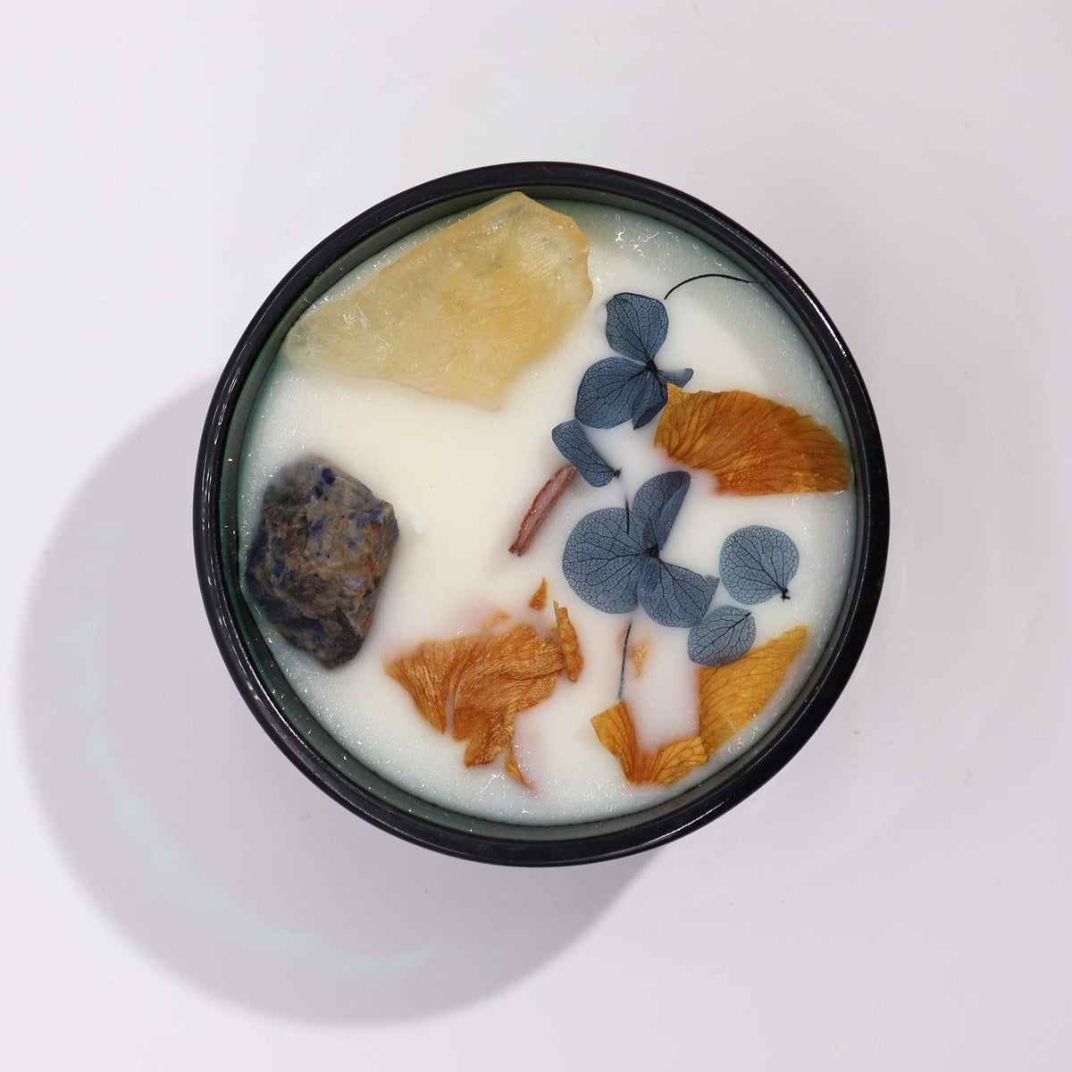 The Sun Crystal Magic Candle | Lemon Horizon | Citrine & Sodalite | Tarot Candle Positivity Gift