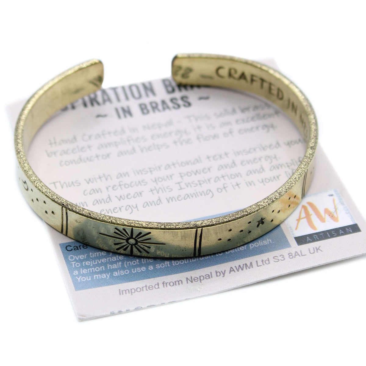 Brass Inspiration Bracelet — Galaxy Design | Handmade in Nepal