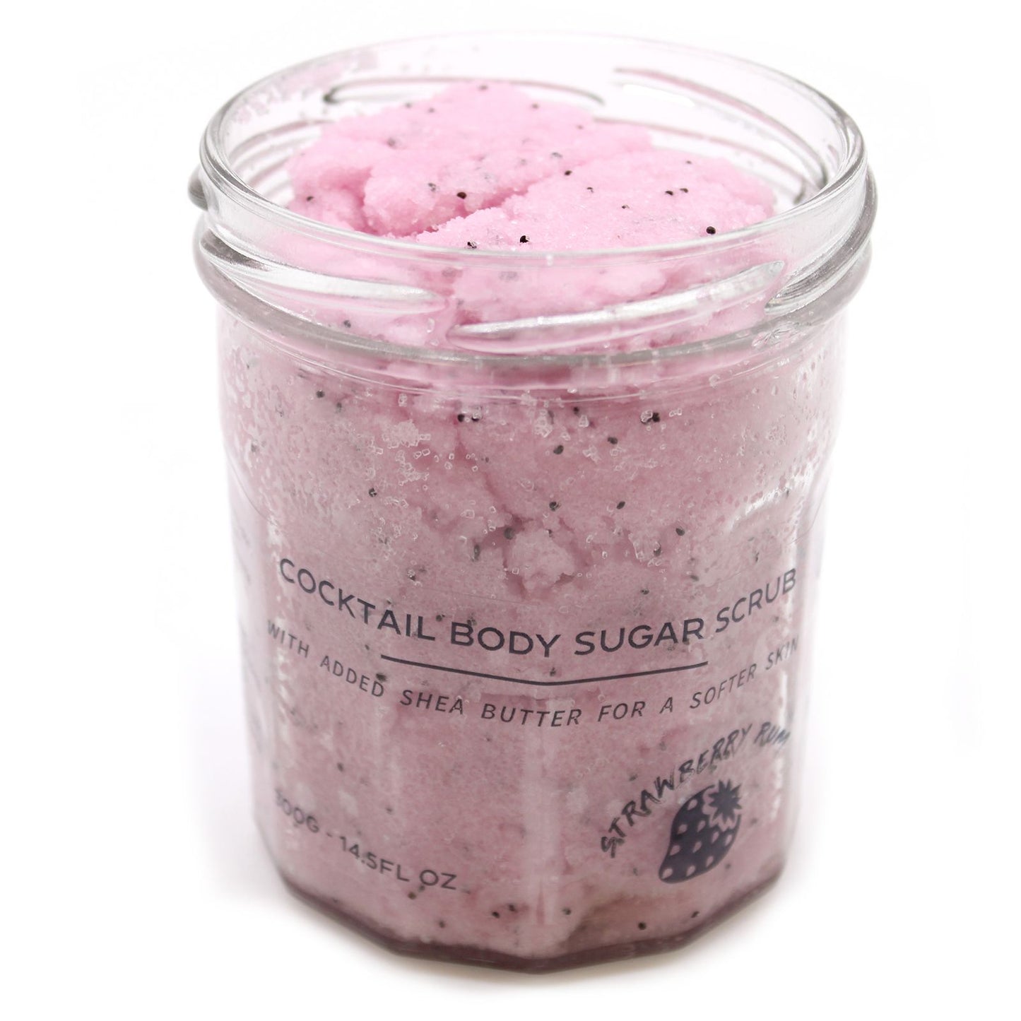 Strawberry Rum Fragranced Sugar Body Scrub | 300g | Vegan Exfoliating Sweet Skin Gift | Plastic Free