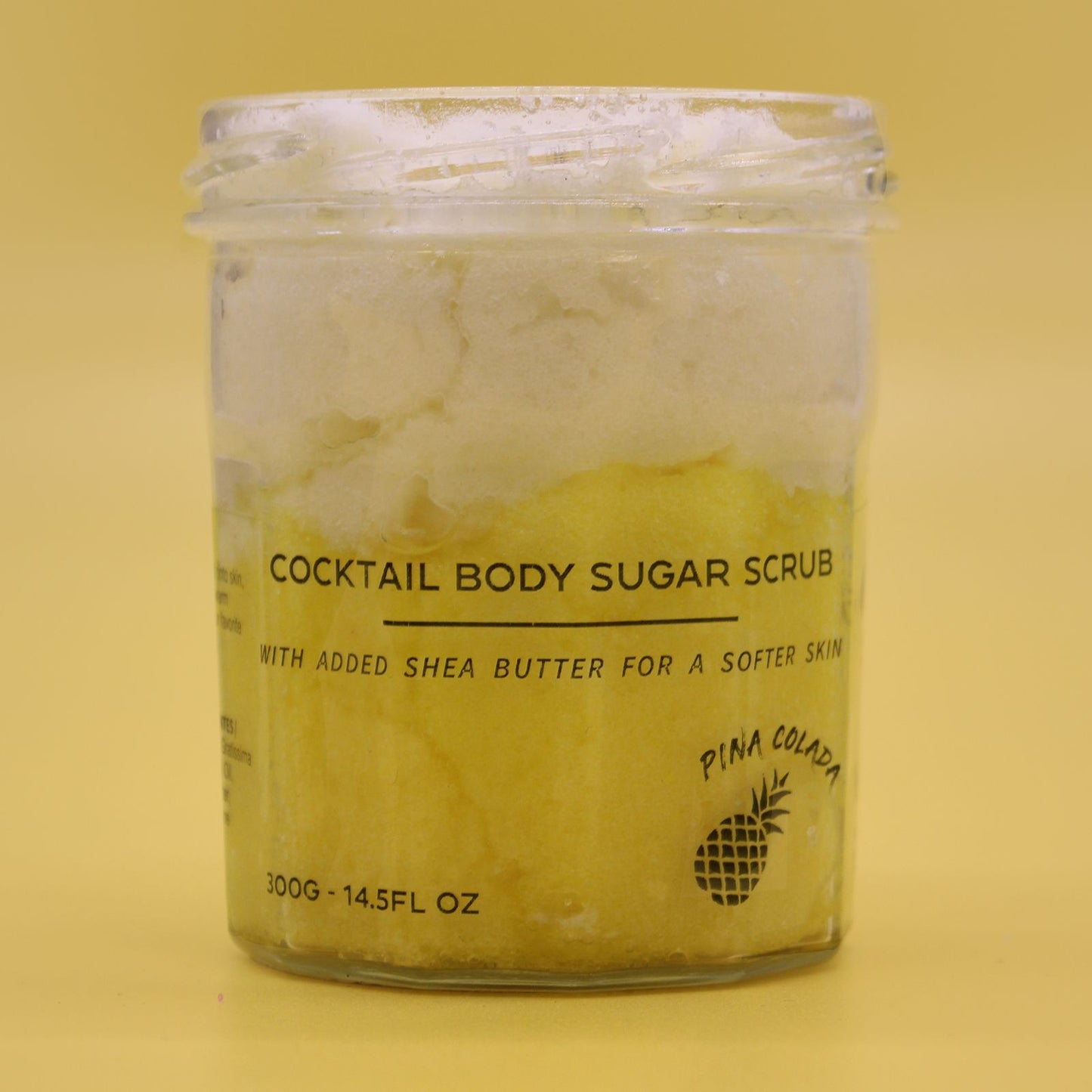 Piña Colada Fragranced Sugar Body Scrub | 300g | Vegan Exfoliating Tropical Skin Gift | Plastic Free